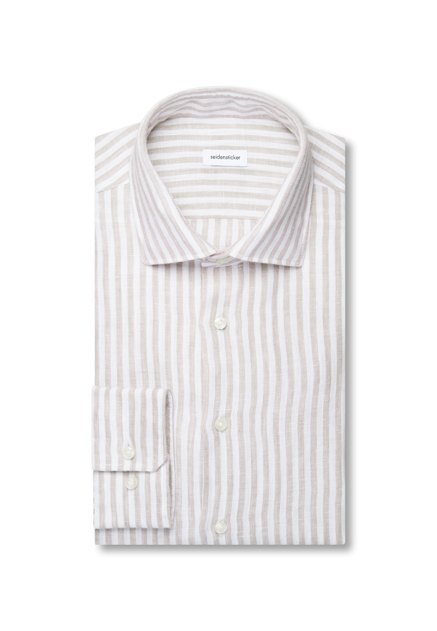 seidensticker Leinenhemd »Schwarze Rose« Shaped 1/1 Kentkragen Gestreift