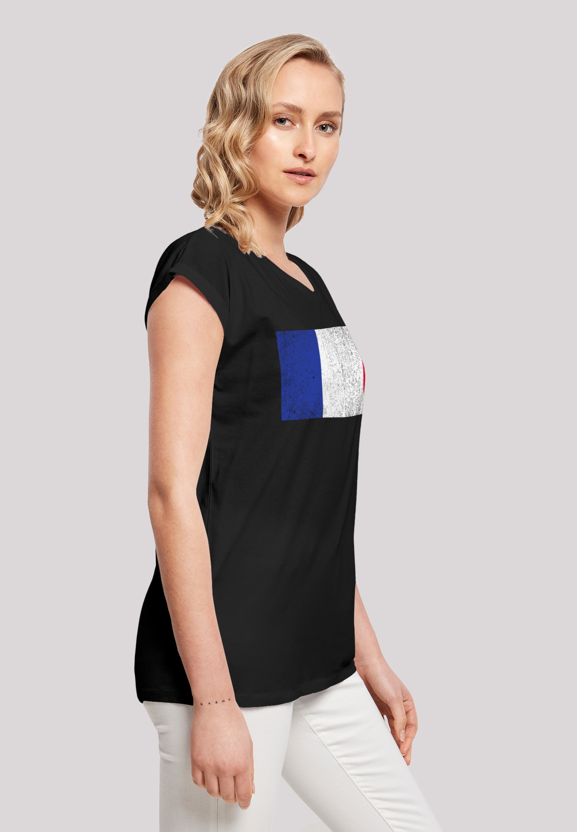 F4NT4STIC T-Shirt »France Frankreich Flagge distressed«, Print