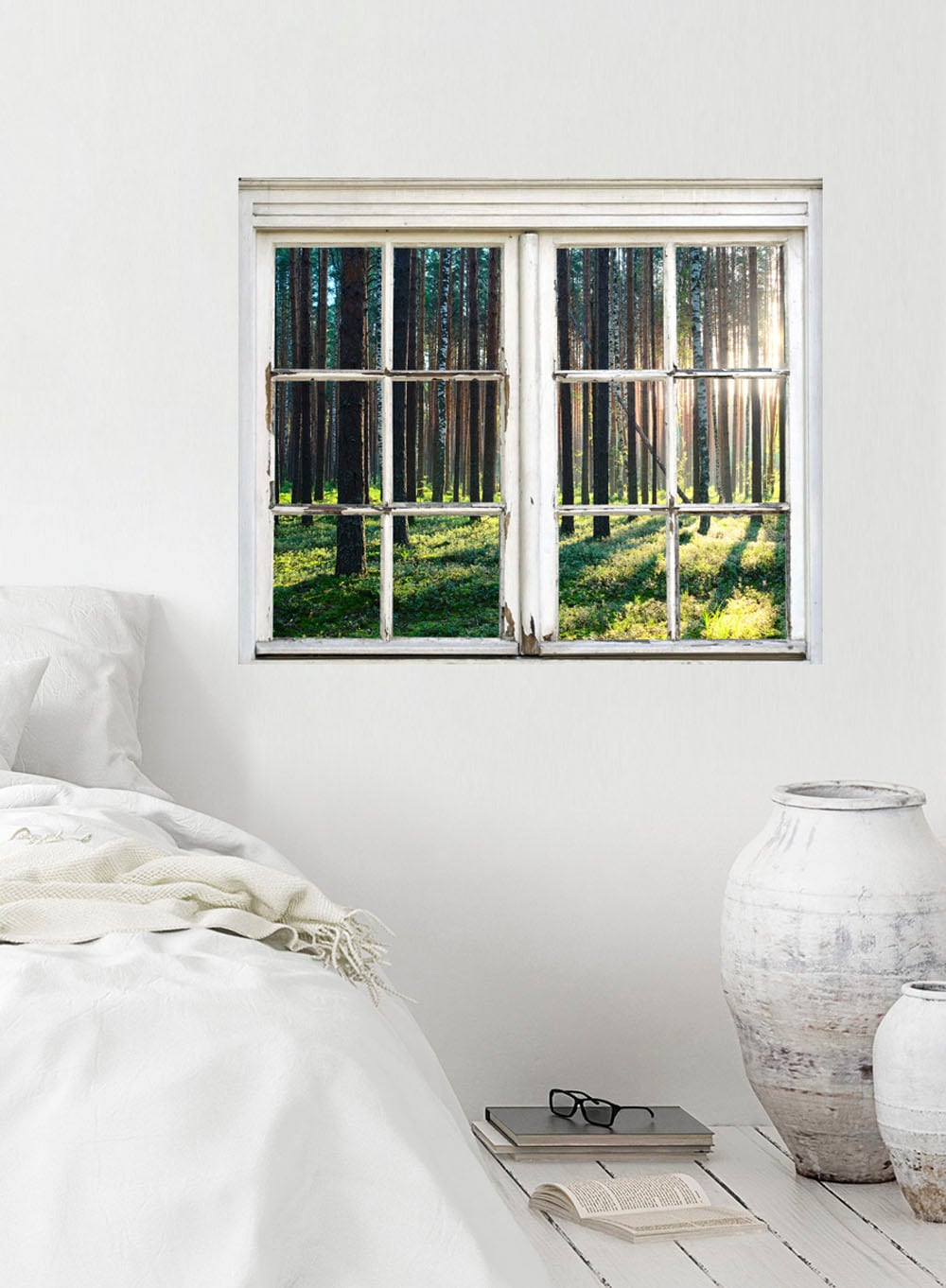 queence Wandsticker »Wald«, Wandsticker, Wandbild, selbstklebend, 3D, Fenster