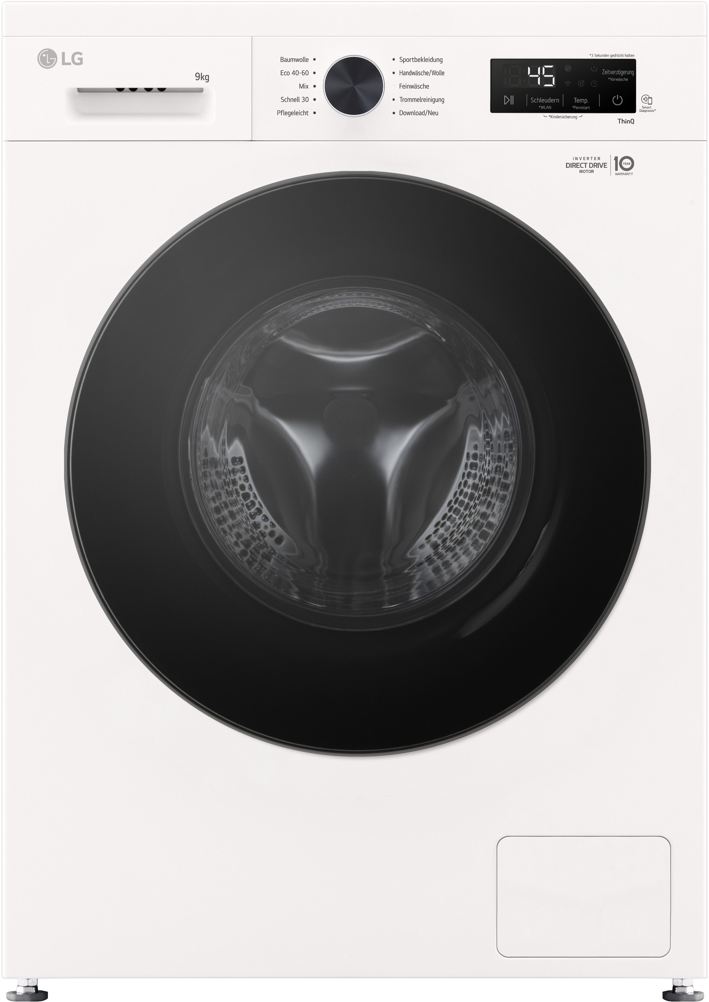 LG Waschmaschine VB »F4WB309Y«, 9 kg, 1350 U/min, Freistehend mit Unterbaumöglichkeit