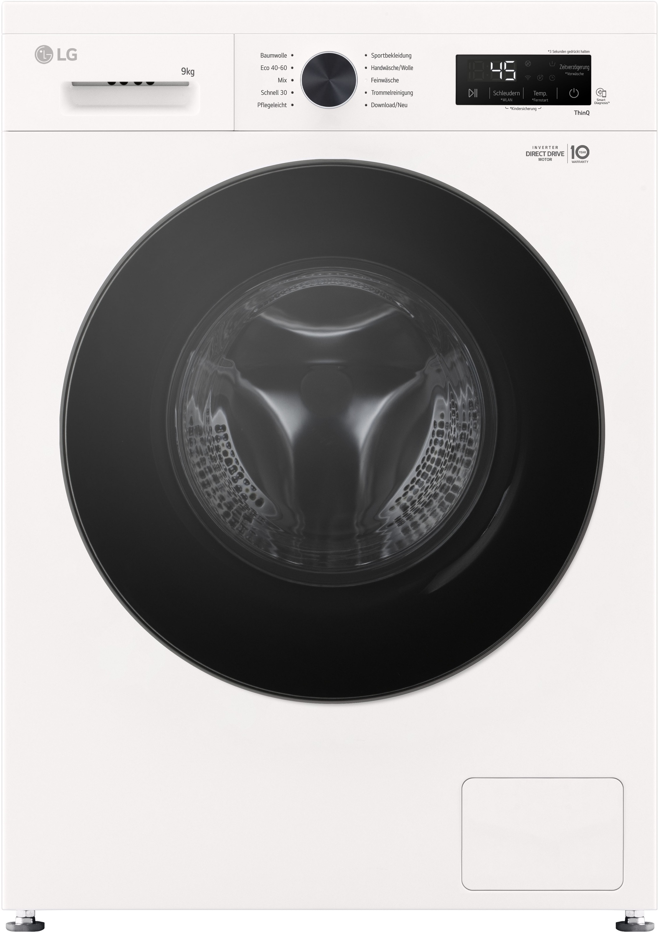 LG Waschmaschine VB "F4WB309Y" 9 kg 1350 U/min Freistehend mit Unterbaumögl günstig online kaufen