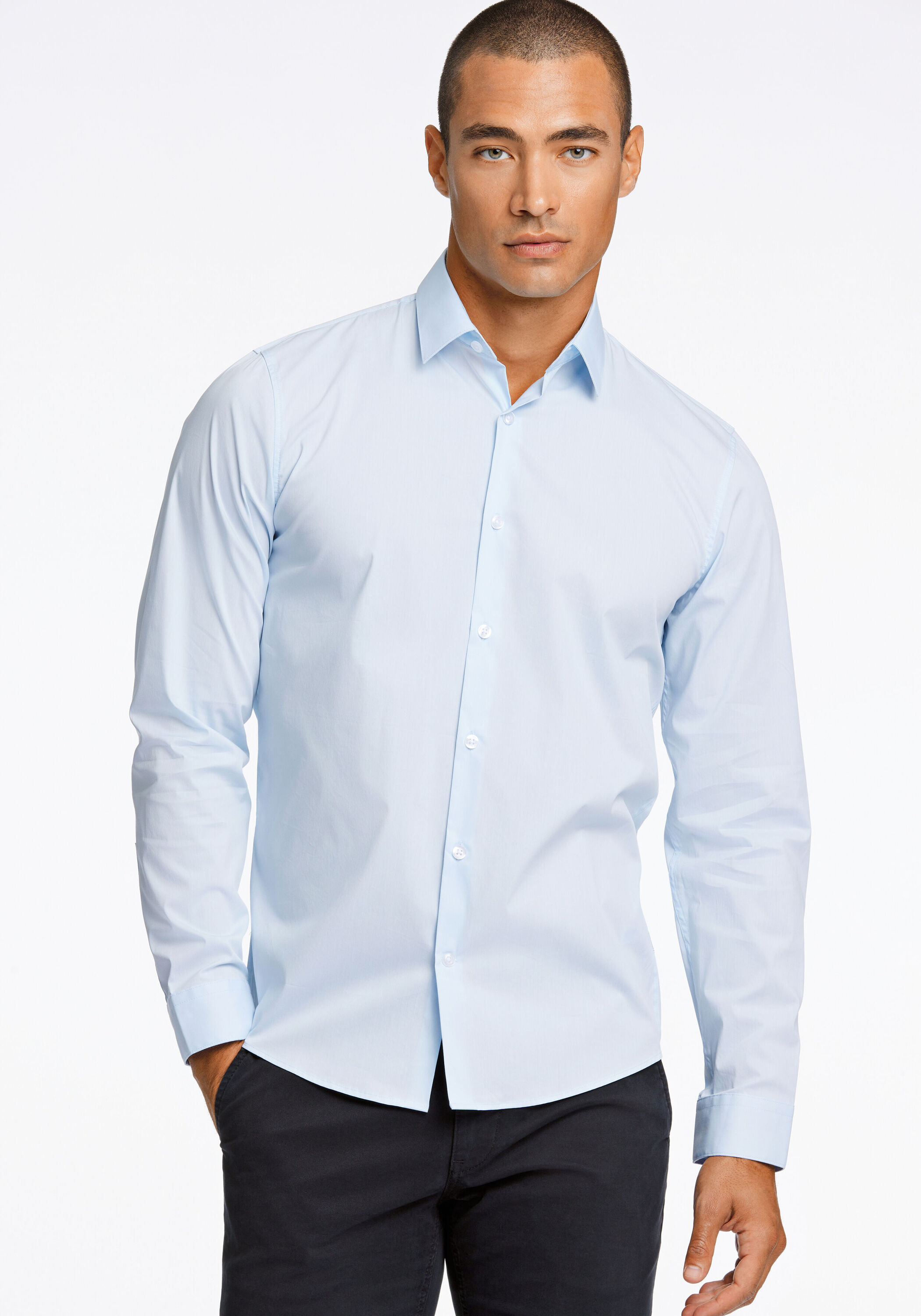 LINDBERGH Businesshemd "Business-Casual-Hemd (Langarm) Slim Fit"