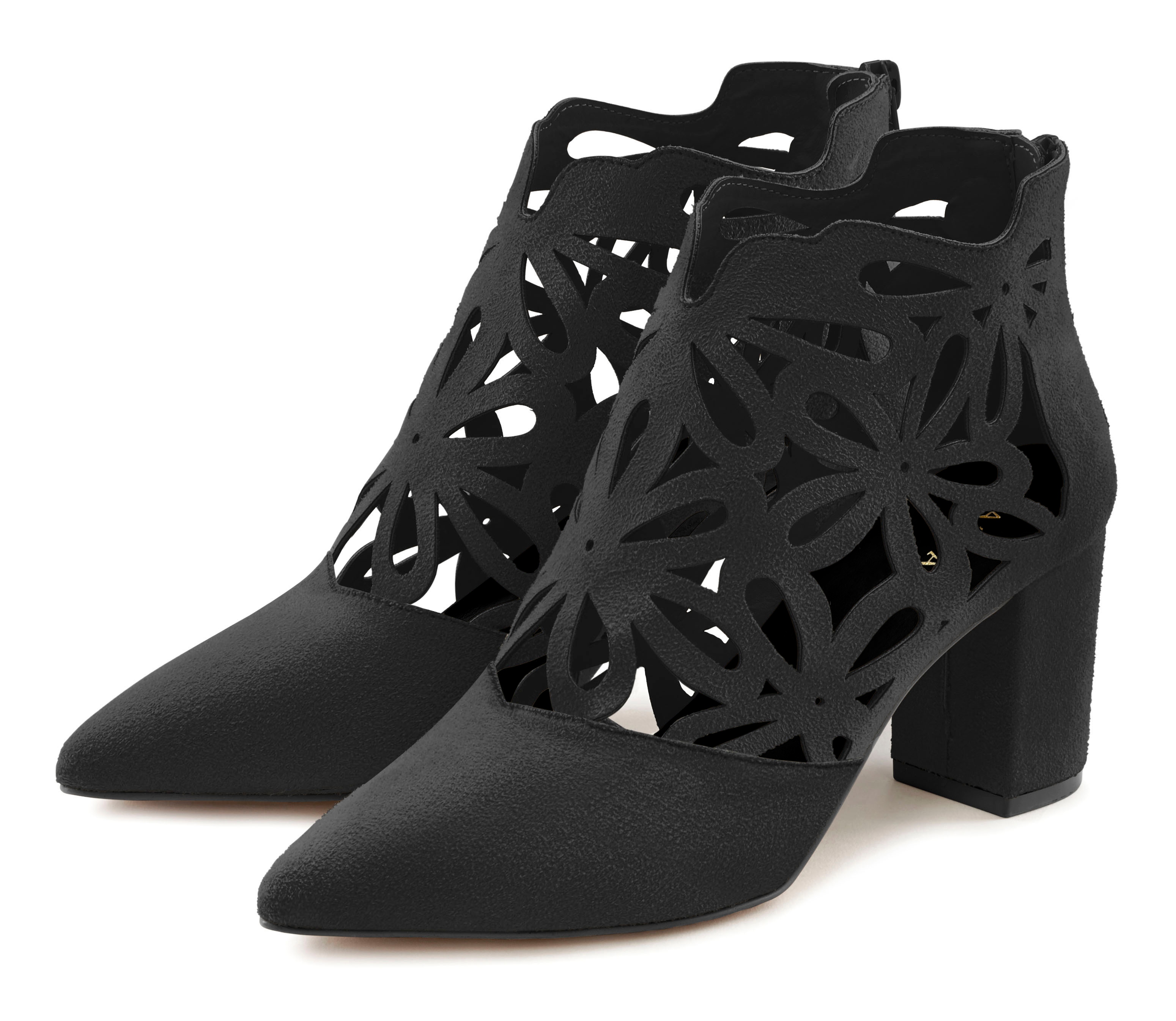 LASCANA High-Heel-Stiefelette "Ankle Boot, Stiefelette, Stiefel," mit eleganter Spitze und Blockabsatz