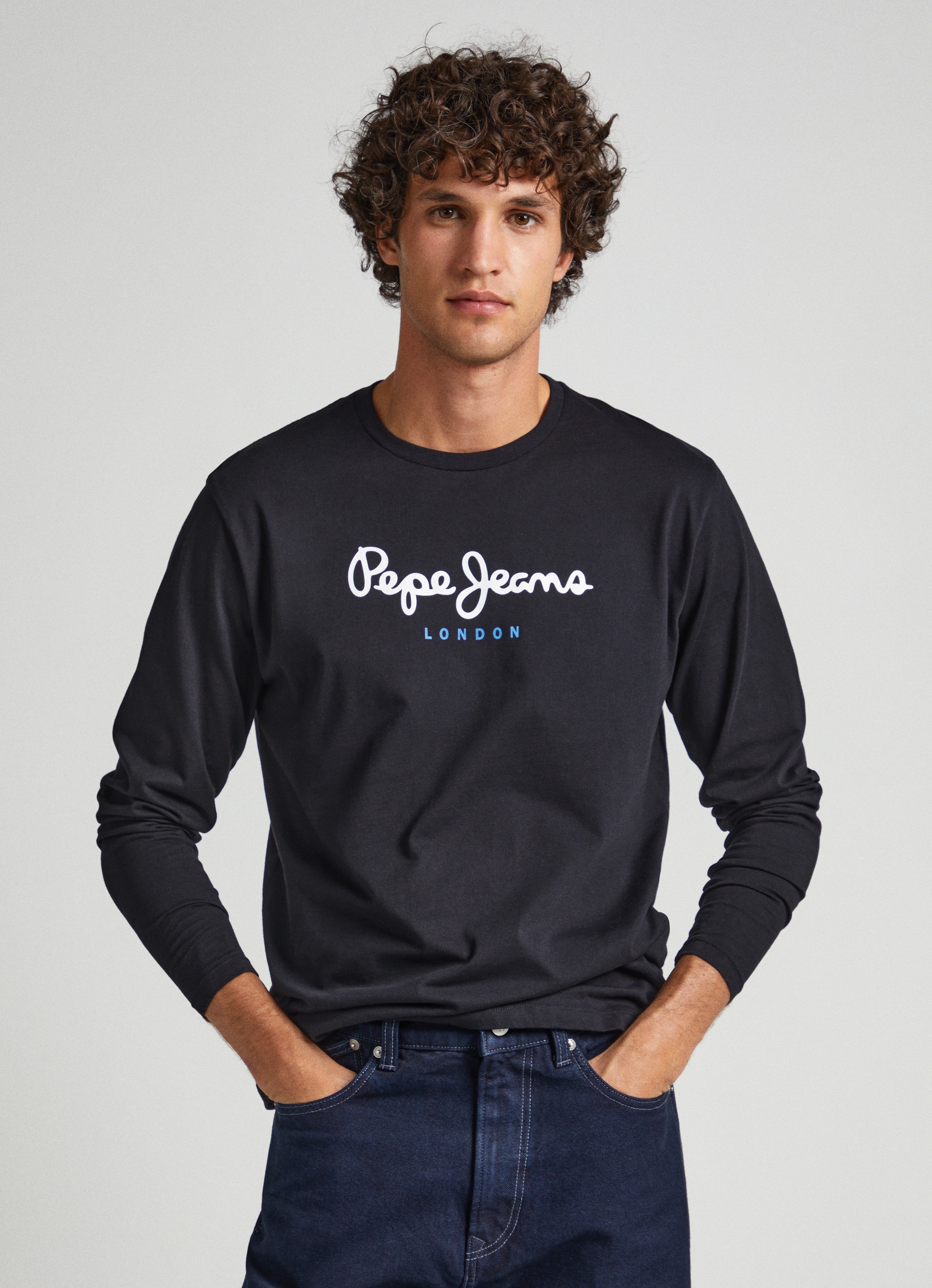 Pepe Jeans Herren Rundhals Langarmshirt EGGO LONG N - Regular Fit günstig online kaufen