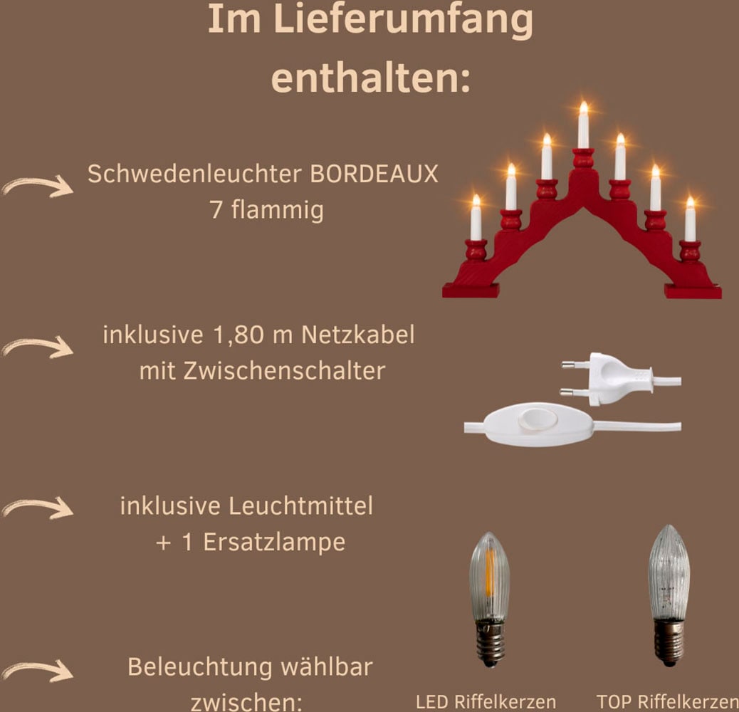 Weigla Lichterbogen »Schwede, Weihnachtsdeko«, 7-flammig