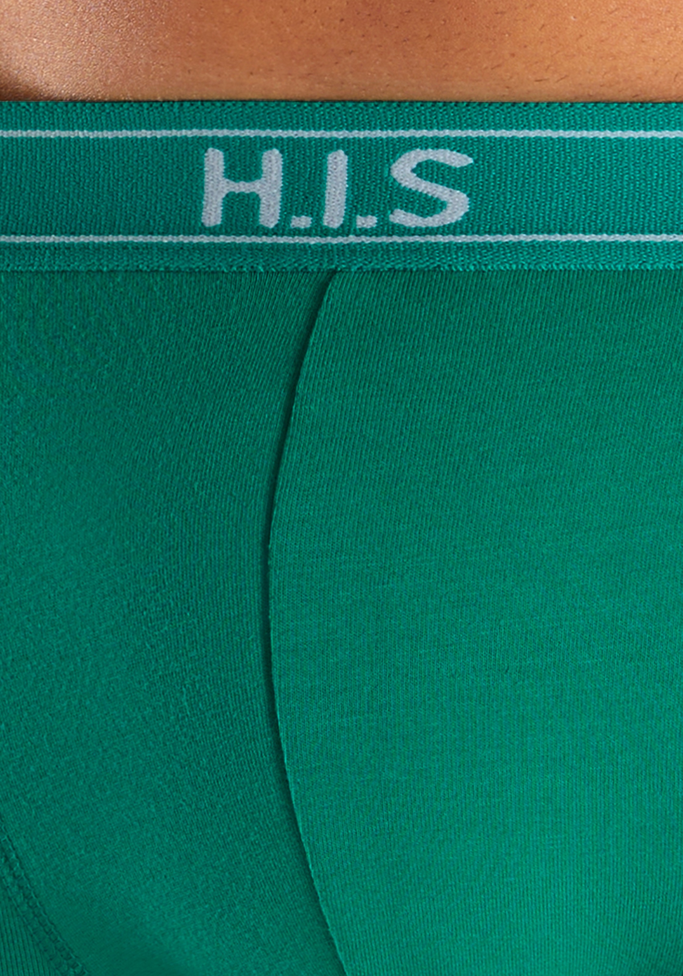 H.I.S Boxer, (Packung, 5 St.), mit Steifen und Logo im Bund