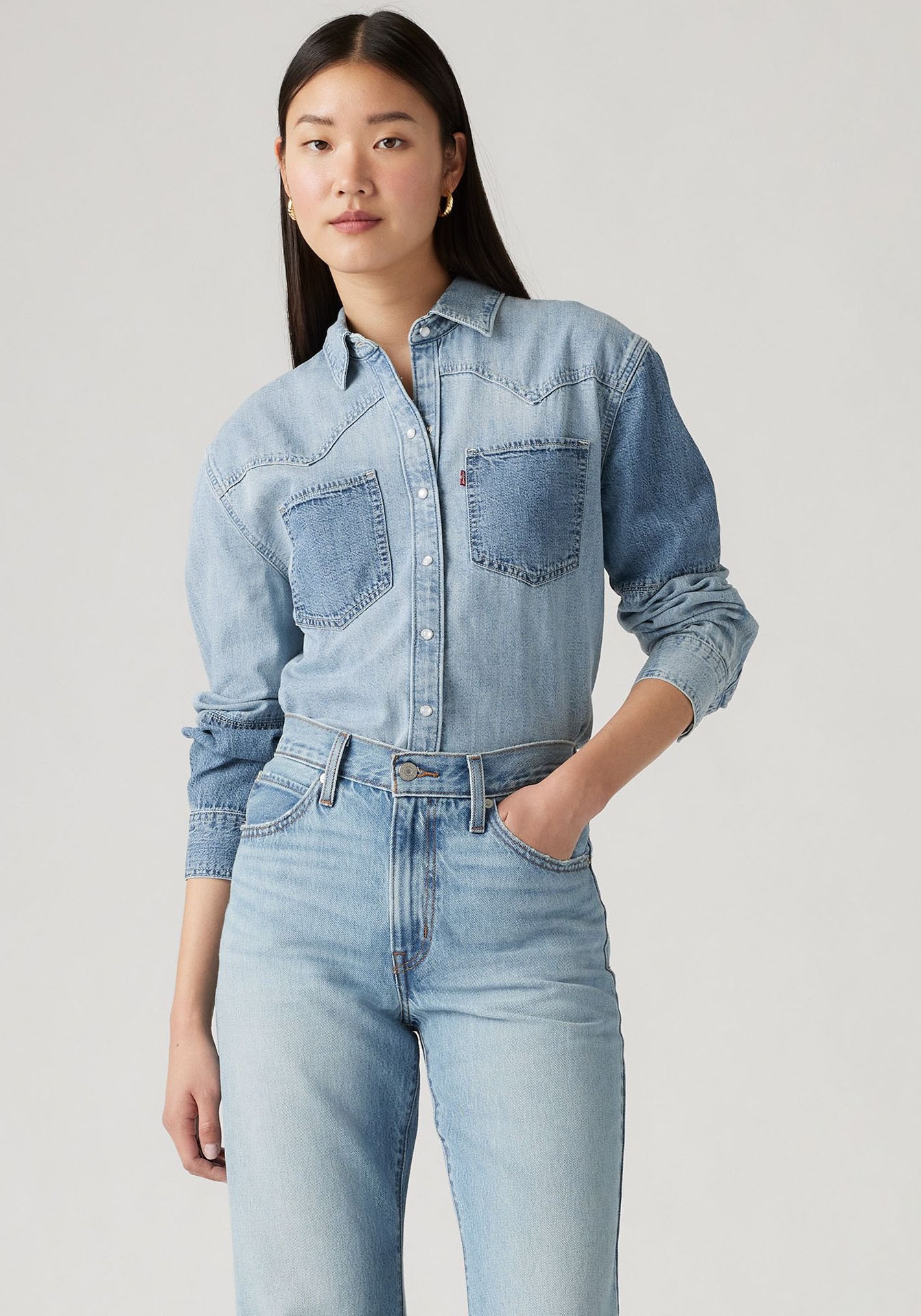 Levis Jeansbluse "TEODORA WESTERN SHIRT", mit Druckknöpfen