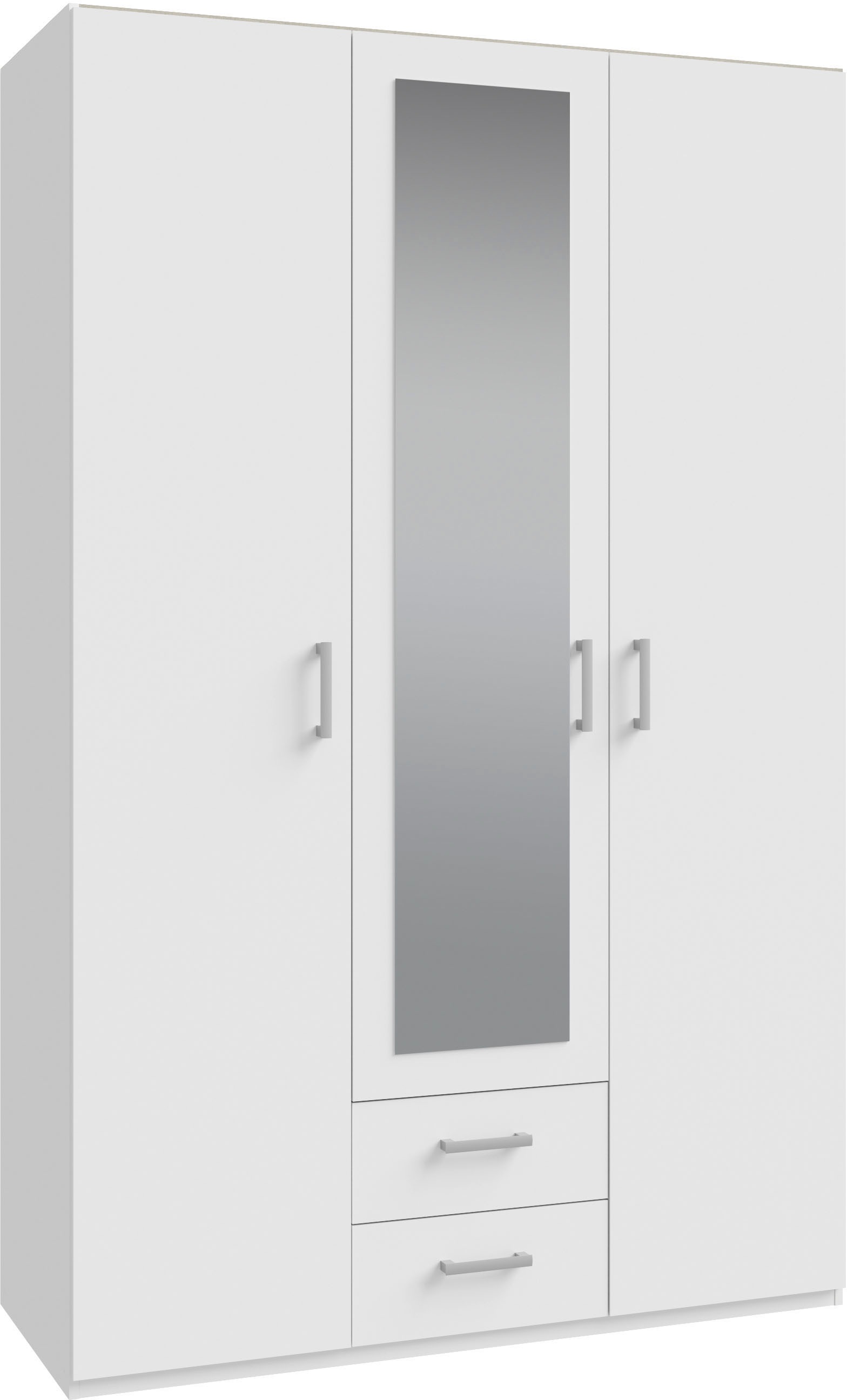 FORTE Drehtürenschrank, Drehtürenschrank, Spiegel, Stauraum, 2 Schubladen