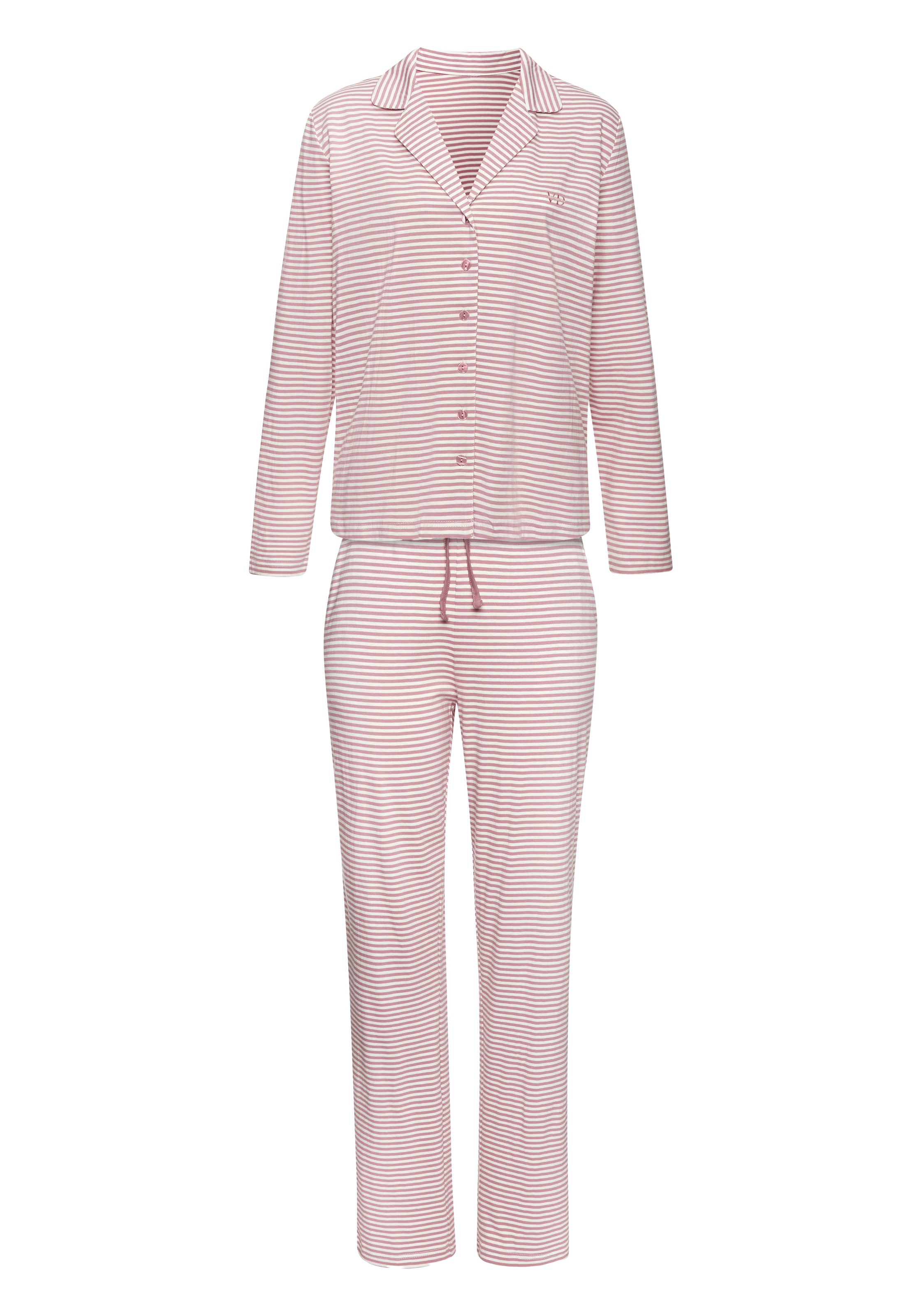 Vivance Dreams Pyjama Set, 2-teilig, 2 tlg. mit feinem Streifenmuster günstig online kaufen