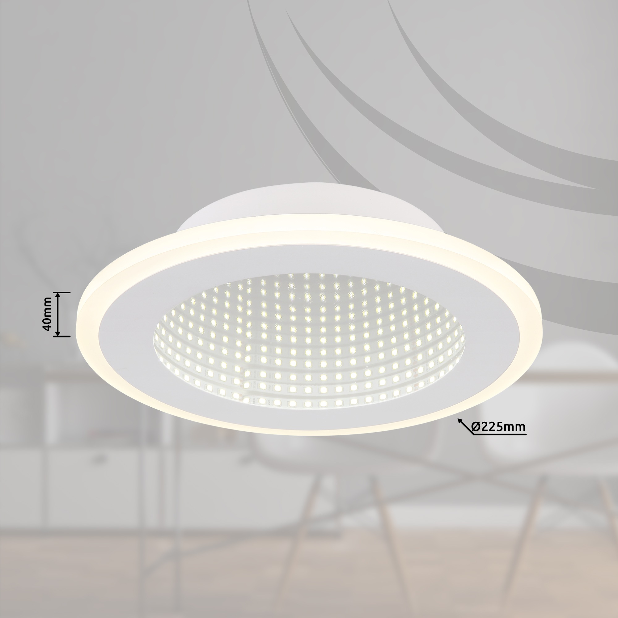 GLOBO LIGHTING LED Deckenleuchte »LAMELA«, Leuchtmittel LED-Modul | LED fest integriert, Deckenlampe/Wohnzimmer/Schlafzimmer/modern