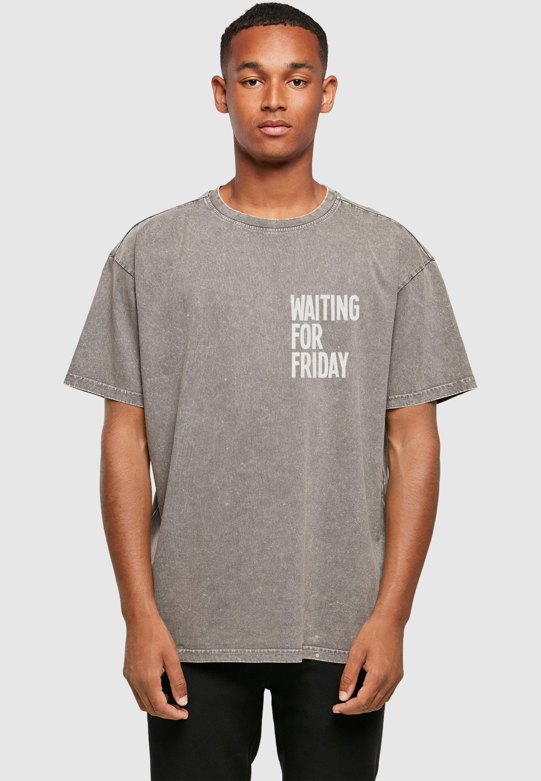 MisterTee T-Shirt »MisterTee Waiting For Friday Acid Washed Heavy Oversize Tee«, (1 tlg.)