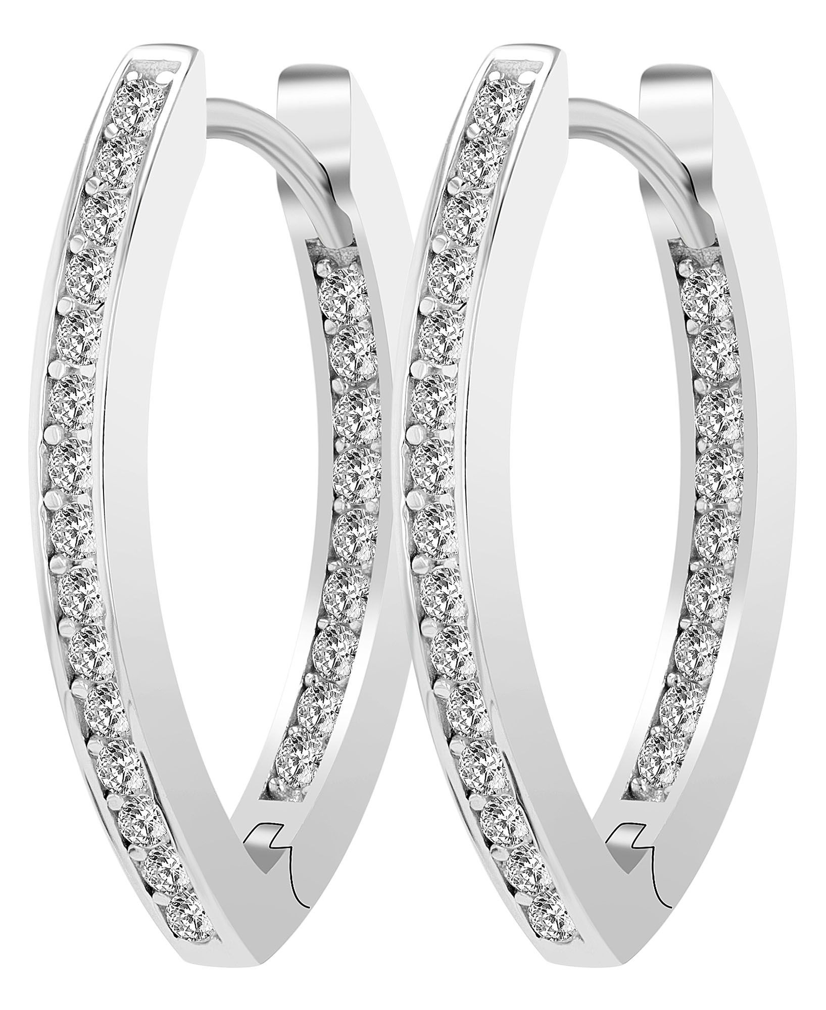 Adelia´s Paar Creolen »Damen Ohrringe – Creole aus 925 Silber mit Zirkonia« Ein stilvolles Geschenk für besondere Momente