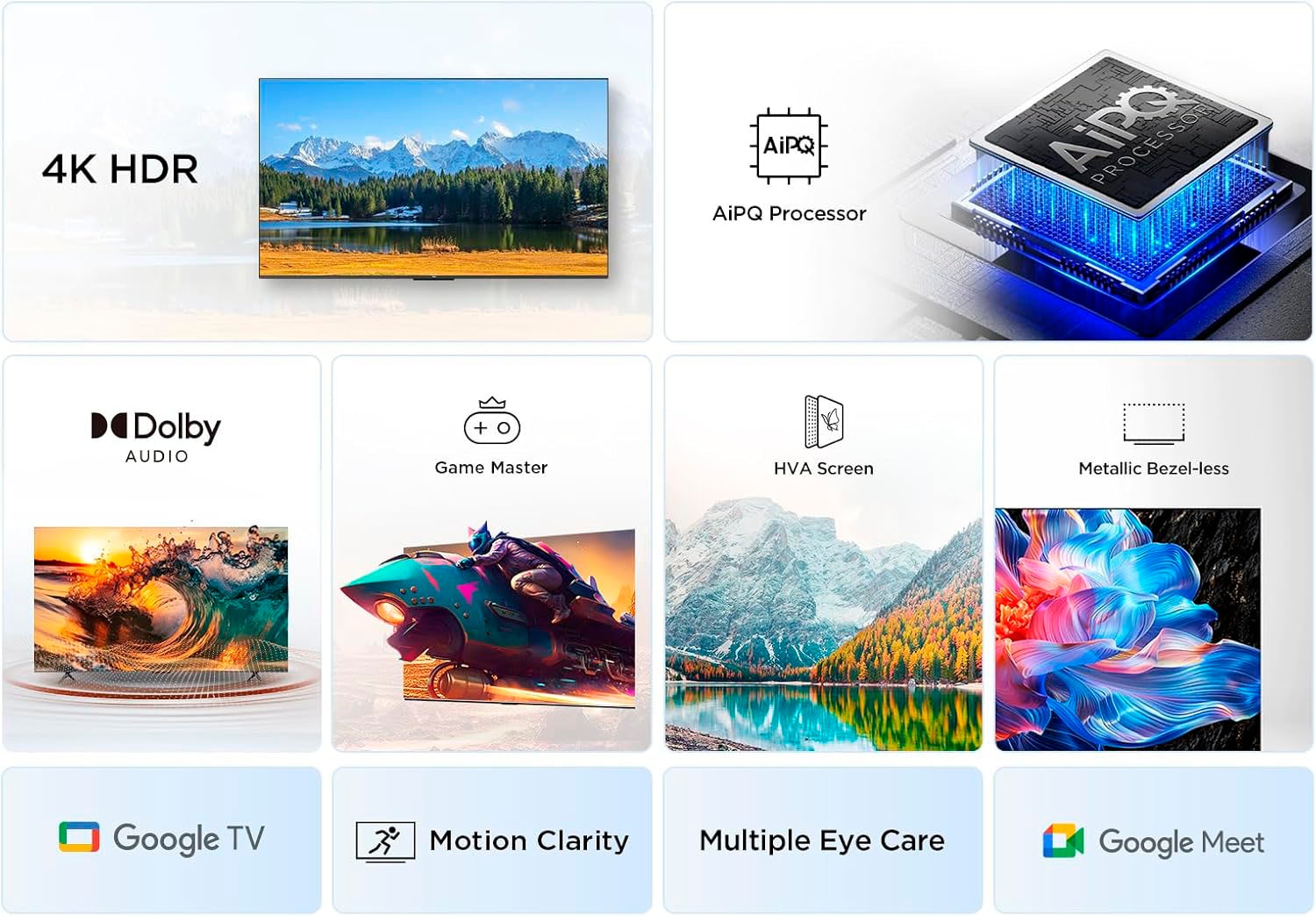 TCL LED-Fernseher »55V6CX2«, 4K Ultra HD, Smart-TV-Google TV, 4K HDR, Multi-HDR, Dolby Vision, Game Master, Smart TV, Apple TV, AiPQ