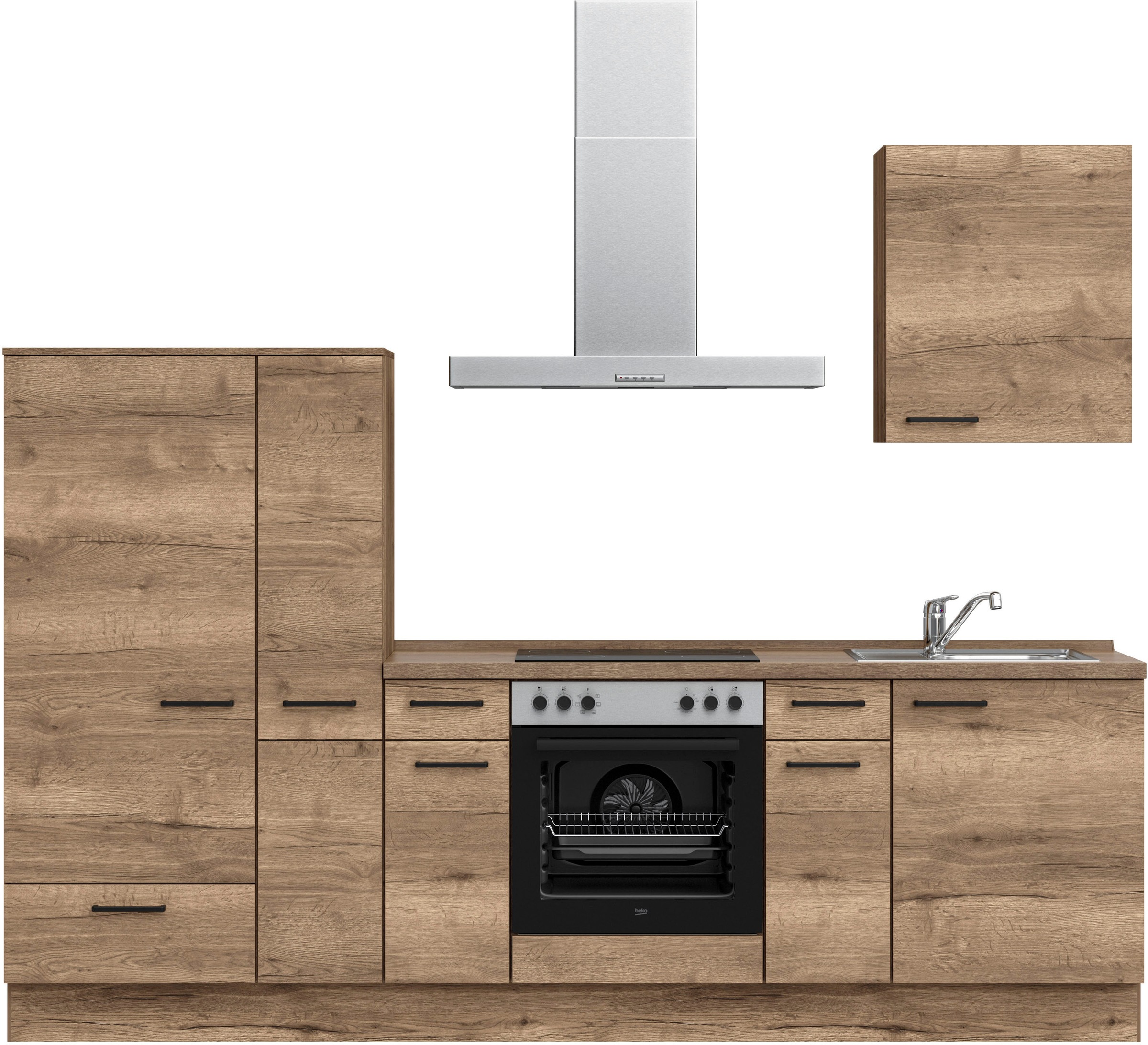 nobilia Küchenzeile ""Structura I", NEU: individuell anpassbar mit gratis Profi-Beratung" vormontiert, Breite 270 cm, Ausrichtung wählbar, wahlw. mit E-Geräten