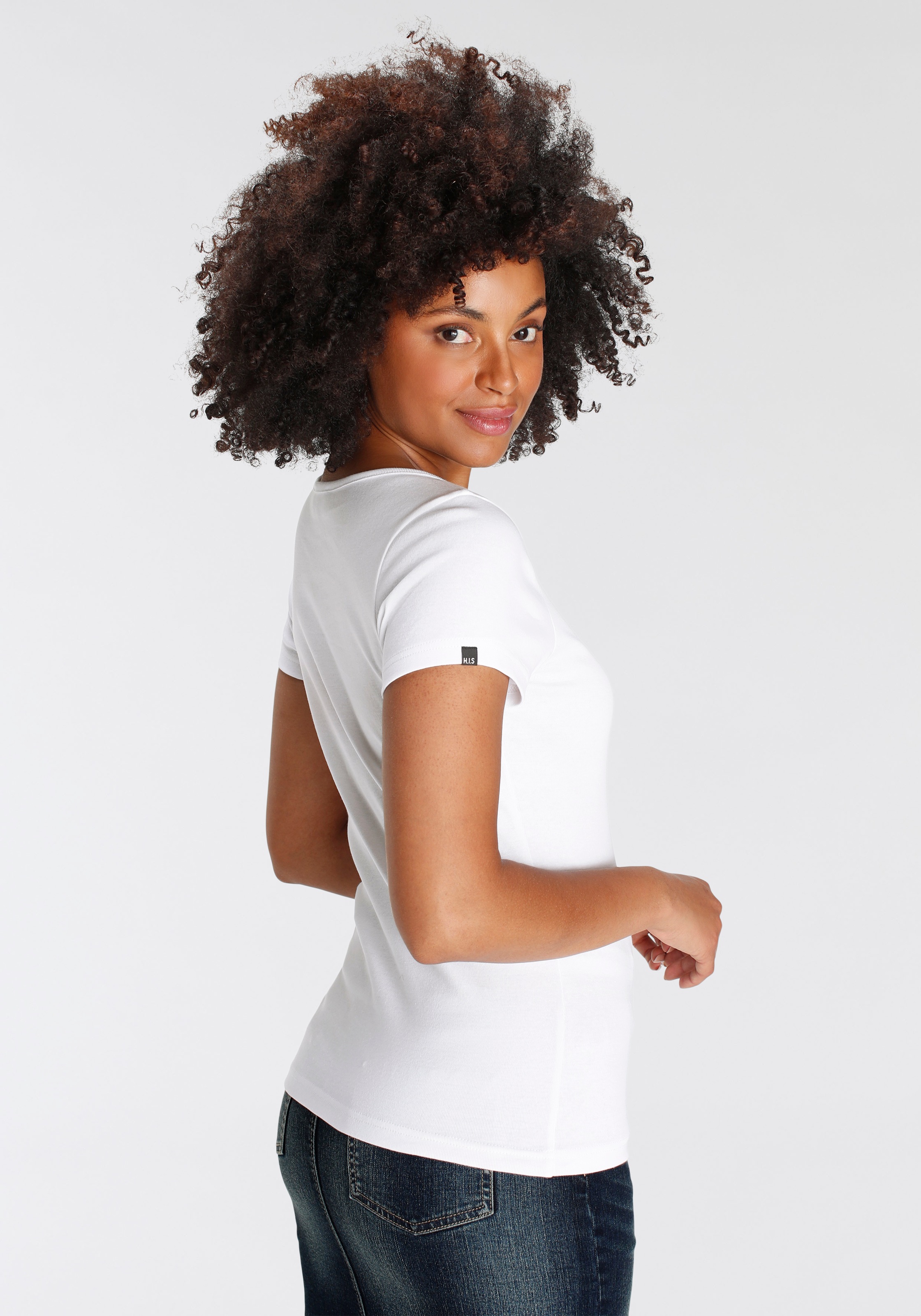 H.I.S Women's T-Shirt Black/White Size 48/50 3