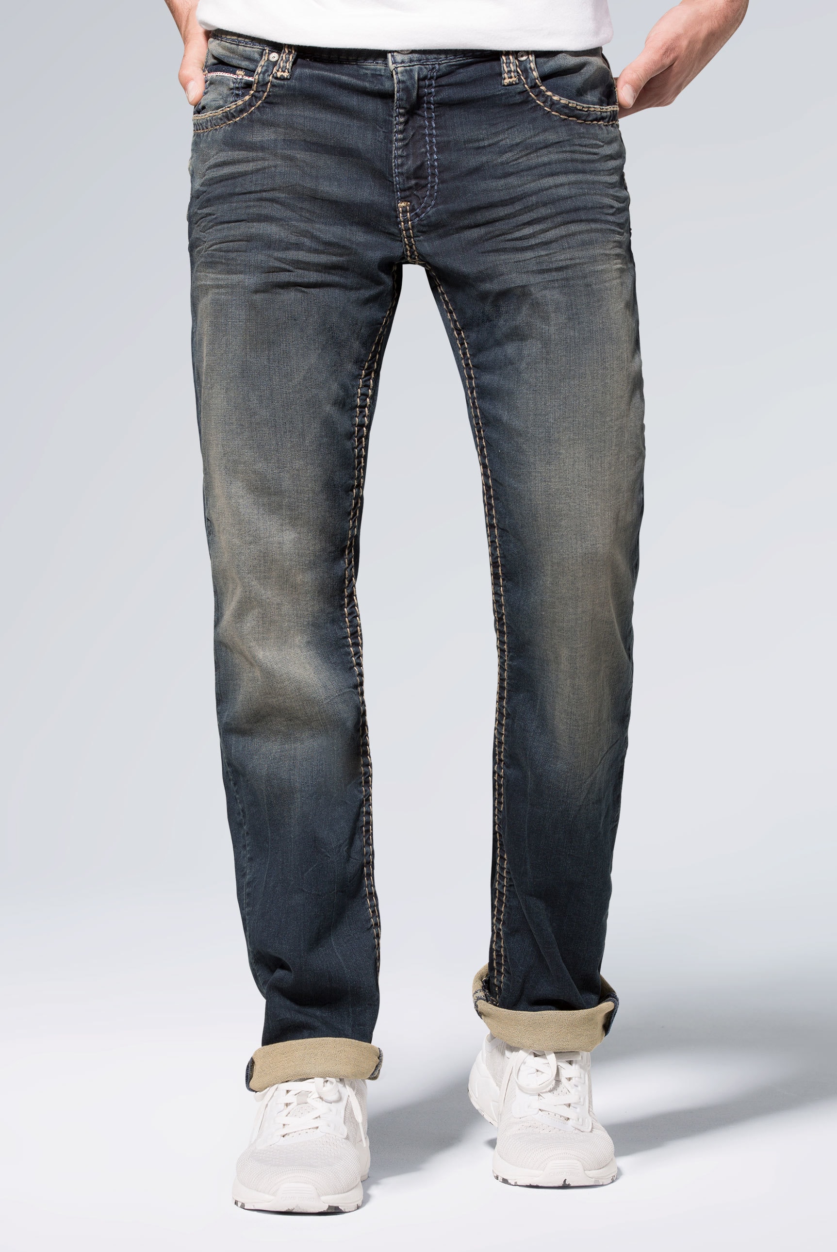 CAMP DAVID Comfort-fit-Jeans »CO:NO«, Münztasche mit Ziernaht