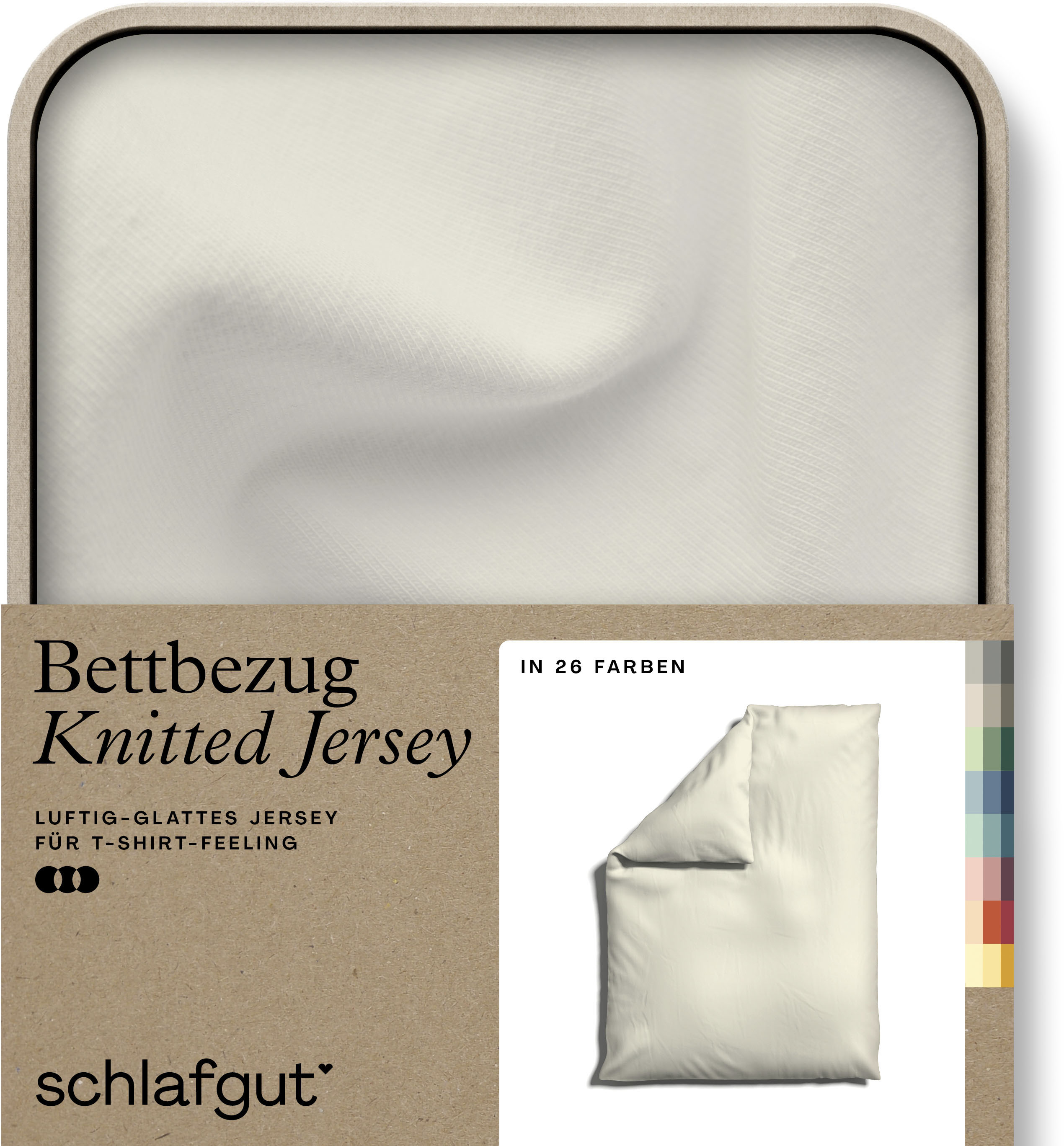 Schlafgut "Premium Bettbezug Knitted Jersey (1 St)" Ton-in-Ton Reißverschluss, Bio-Baumwolle mit Elasthan, Uni, OEKO Tex