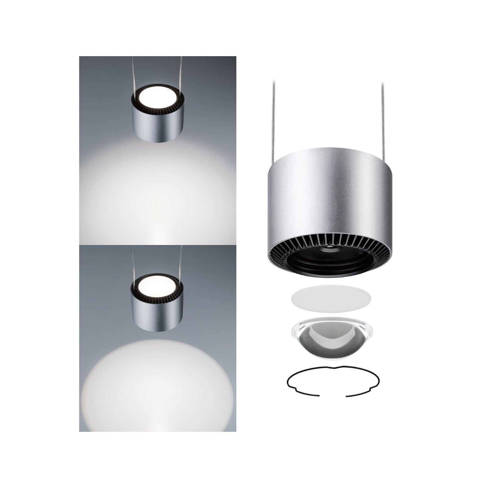Paulmann Schienensystem-Leuchten »URail Pendel Aldan 8,5 / 1x4,5W 4000K 230V Schwarz matt, Schwarz«, 930lm / 530lm, dimmbar