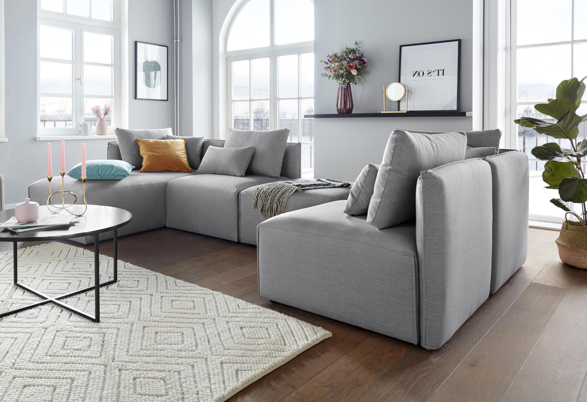 OTTO home Wohnlandschaft "Nöre U-Form" 5 Teile, in vielen Bezugsqualitäten günstig online kaufen