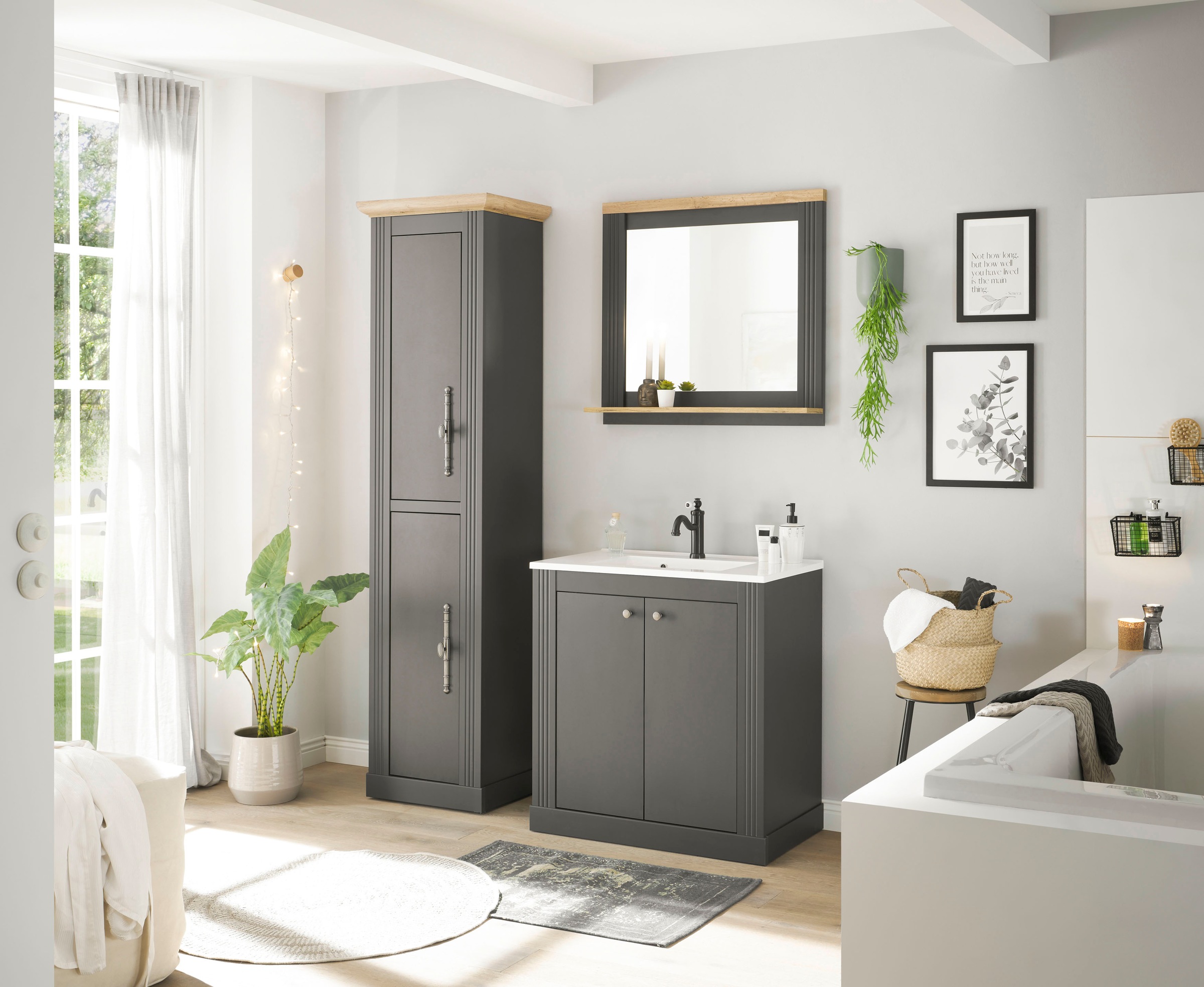 Home affaire Badmöbel-Set "WESTMINSTER, Bad im Landhausstil, 3-teiliges Bad günstig online kaufen