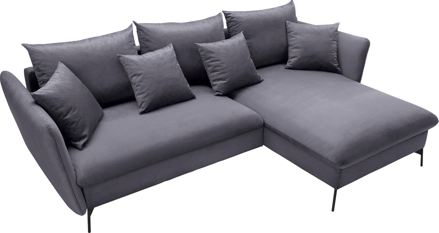 Thumbnail - andas Ecksofa "LIVORNO,258 cm, L-Form,", Schlaffunktion u. Bettkasten (139/224cm), Samt, Struktur, Webstoff