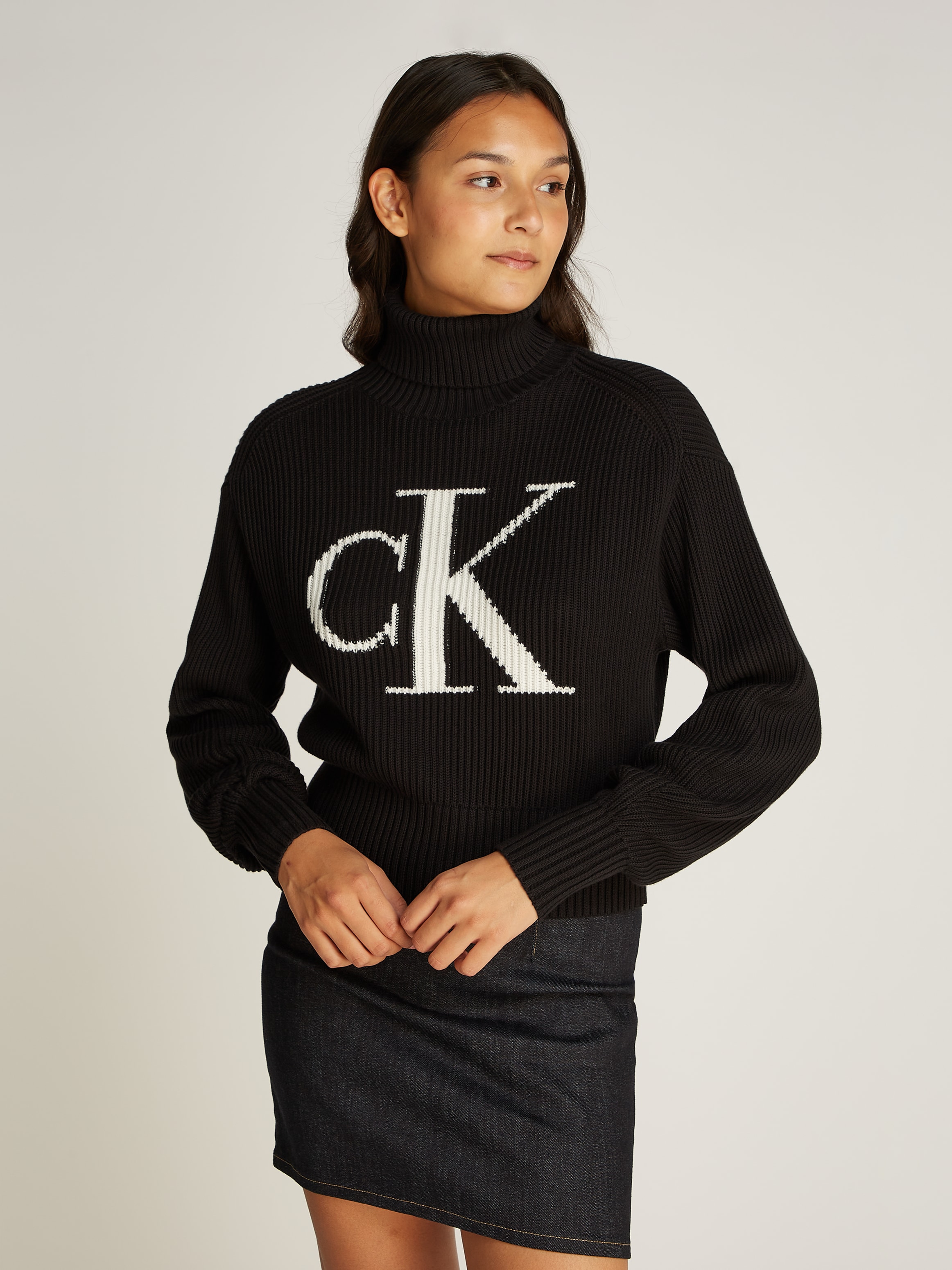 Calvin Klein Jeans Rollkragenpullover BLOWN UP CK LOOSE SWEATER günstig online kaufen