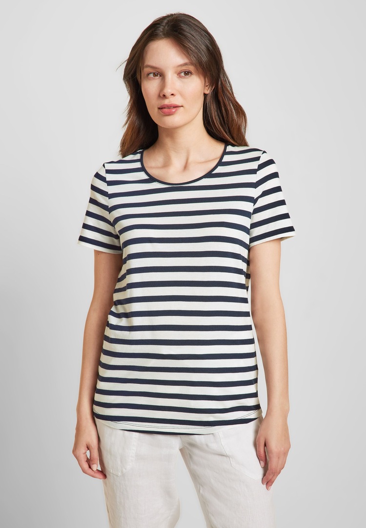 Rundhalsshirt, mit Rundhalsausschnitt