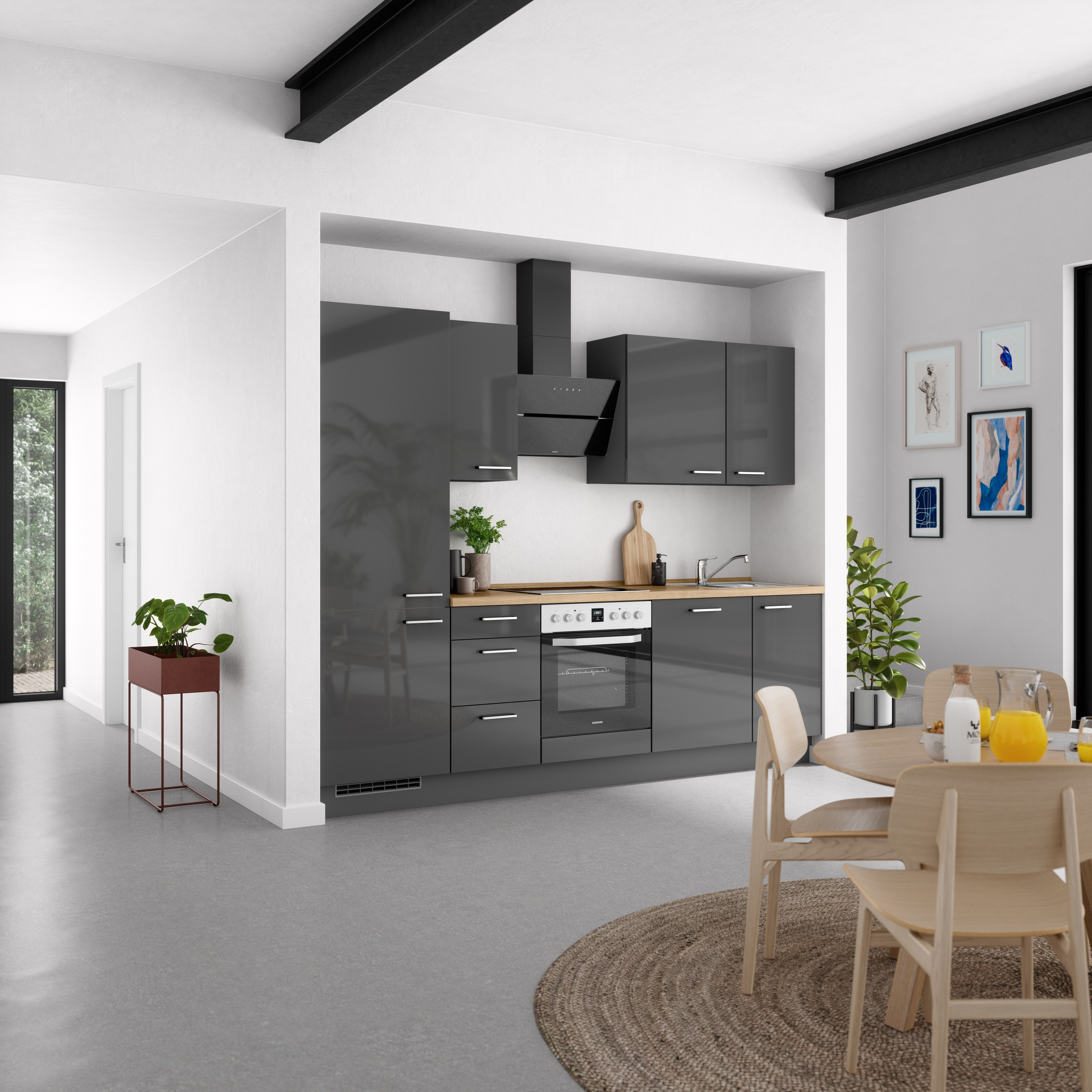 nobilia® Küchenzeile »"Flash II"«, vormontiert, Ausrichtung wählbar, Breite 270 cm, wahlw. mit E-Geräten