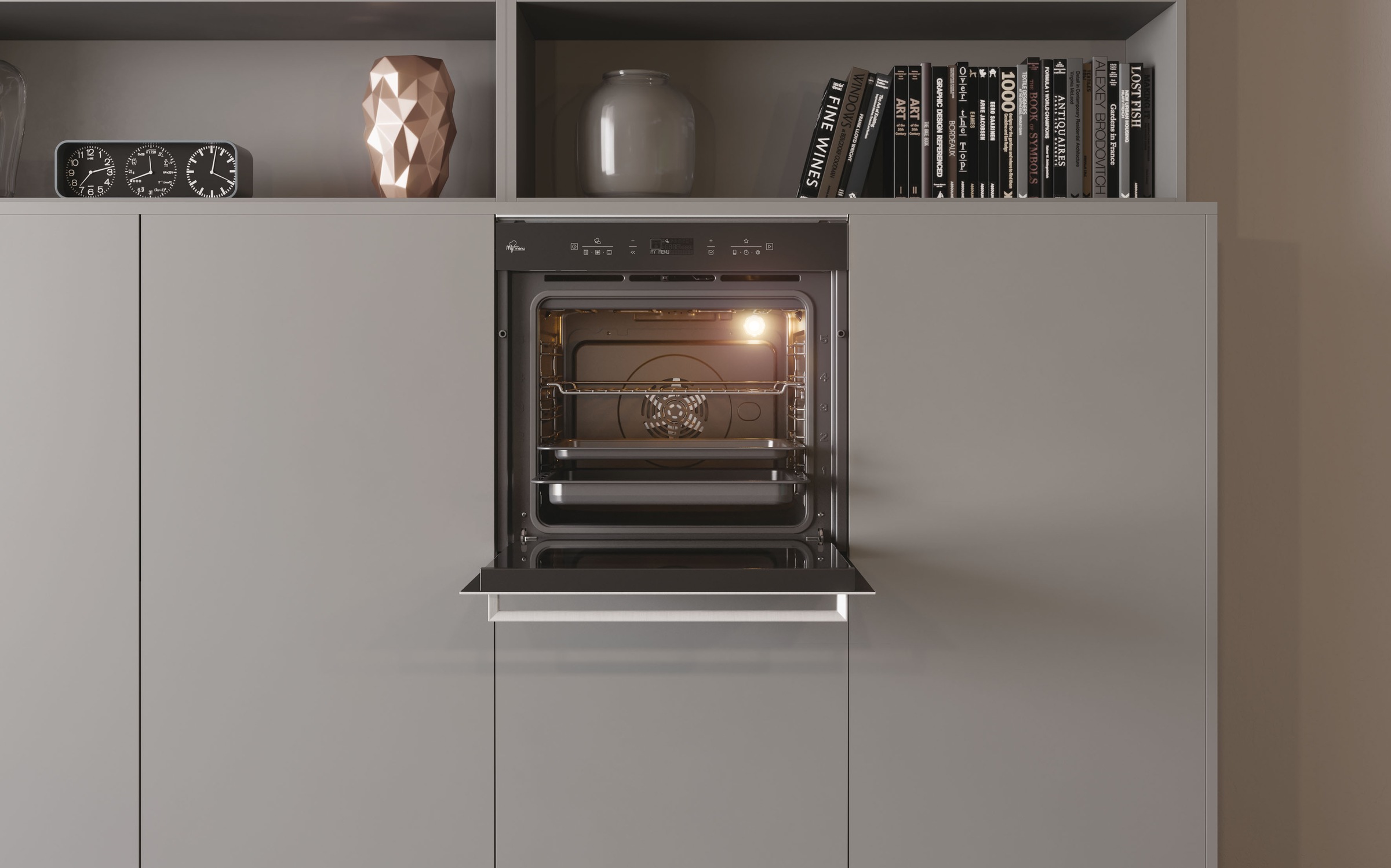 BAUKNECHT Backofen-Set »BIK7 CHC8TS PT«, mit 3-fach-Teleskopauszug, (Set), APP STEUERBAR, HYDROLYSE