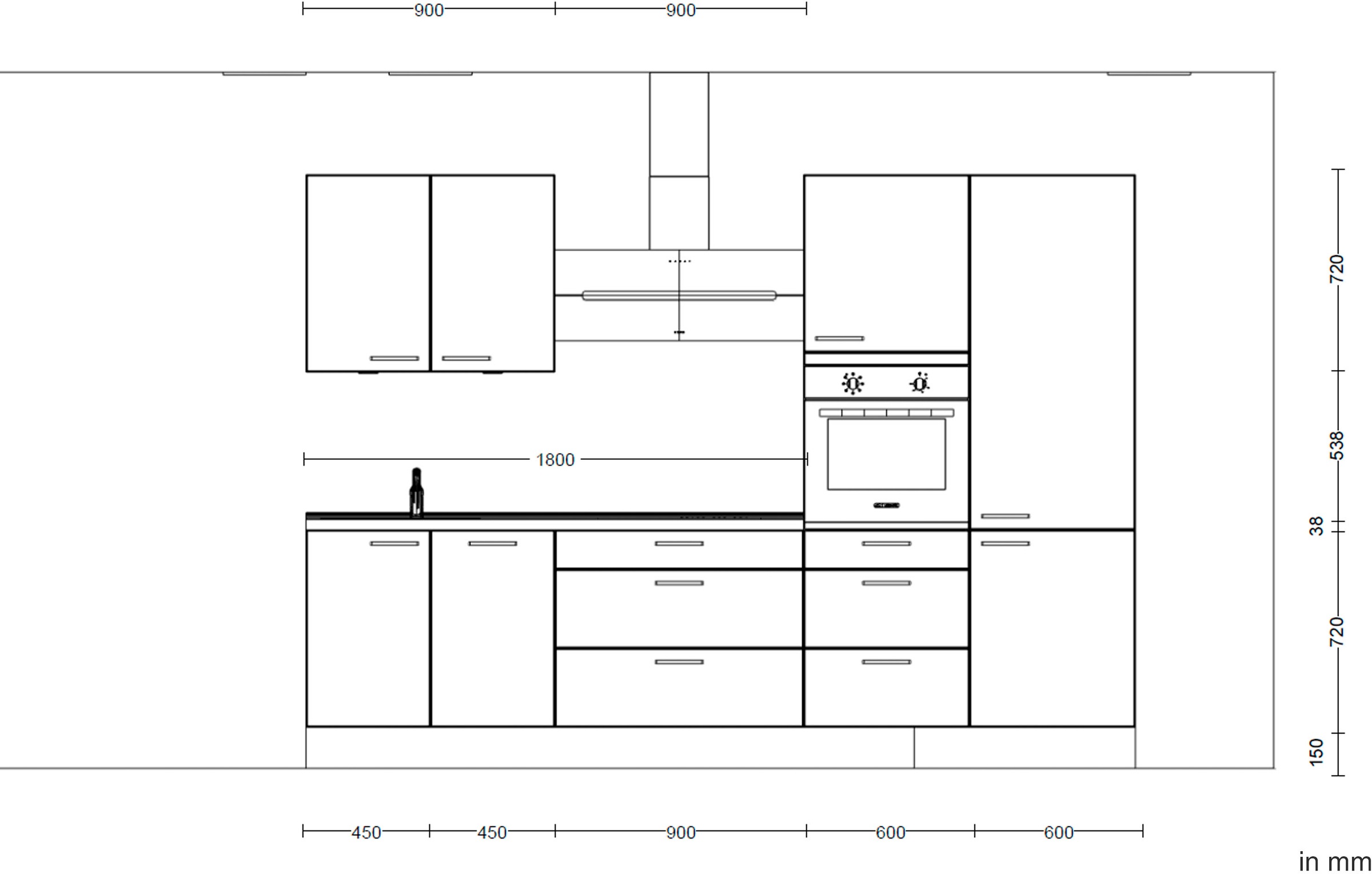 nobilia® Küchenzeile »"Touch II"«, vormontiert, Ausrichtung wählbar, Breite 300 cm, wahlw. mit E-Geräten