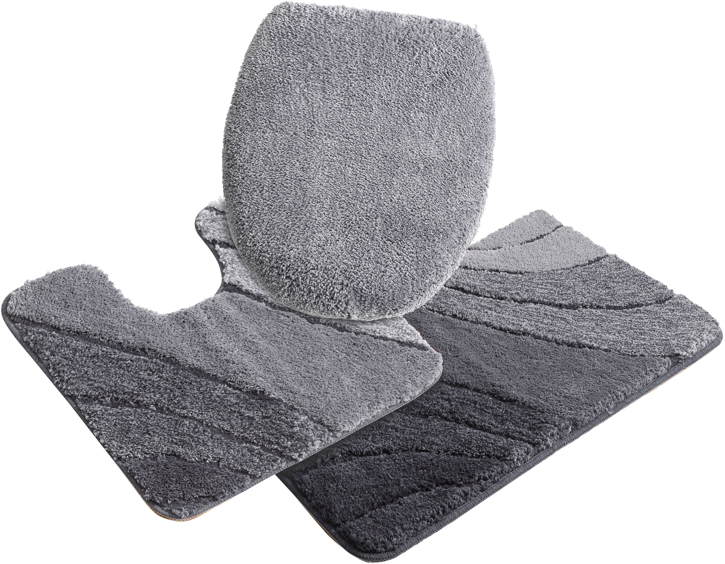 my home Badematte »Josie, Badvorleger, Badezimmer Teppich«, rutschhemmend beschichtet, fußbodenheizungsgeeignet-schnell trocknend-strapazierfähig, Badteppich, Badematten, rechteckig, rund & als 3-tlg. Set erhältlich