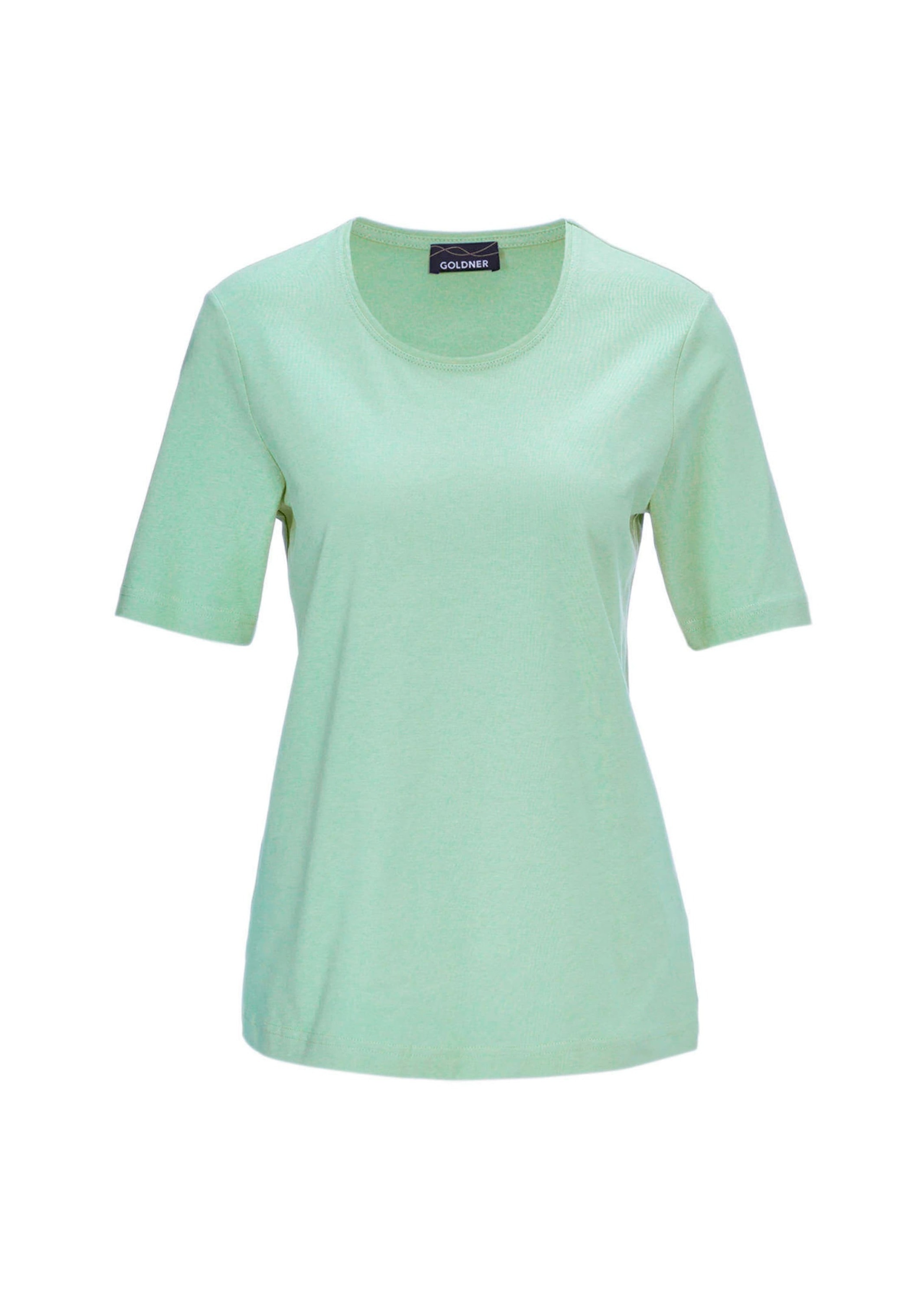 GOLDNER Damen Langarm-Poloshirt "Basic Baumwollshirt mit kurzem Arm", grün, Gr. 40, Obermaterial: 100% Baumwolle CO., Shirts