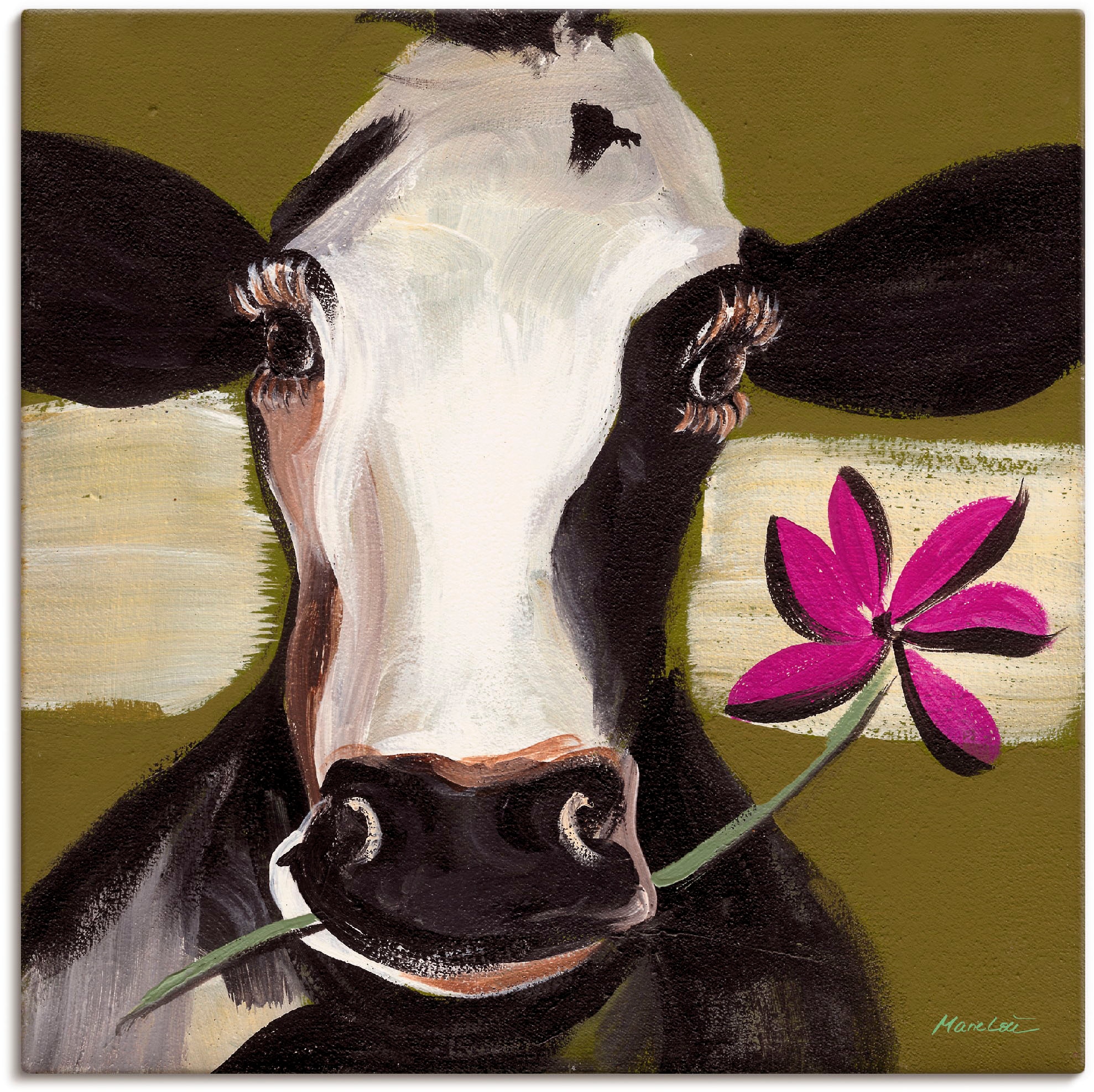 Artland Wandbild »Glückliche Kuh Poster Wandaufkleber versch. I«, | in St.), (1 Alubild, BAUR als Leinwandbild, oder Größen Haustiere, bestellen