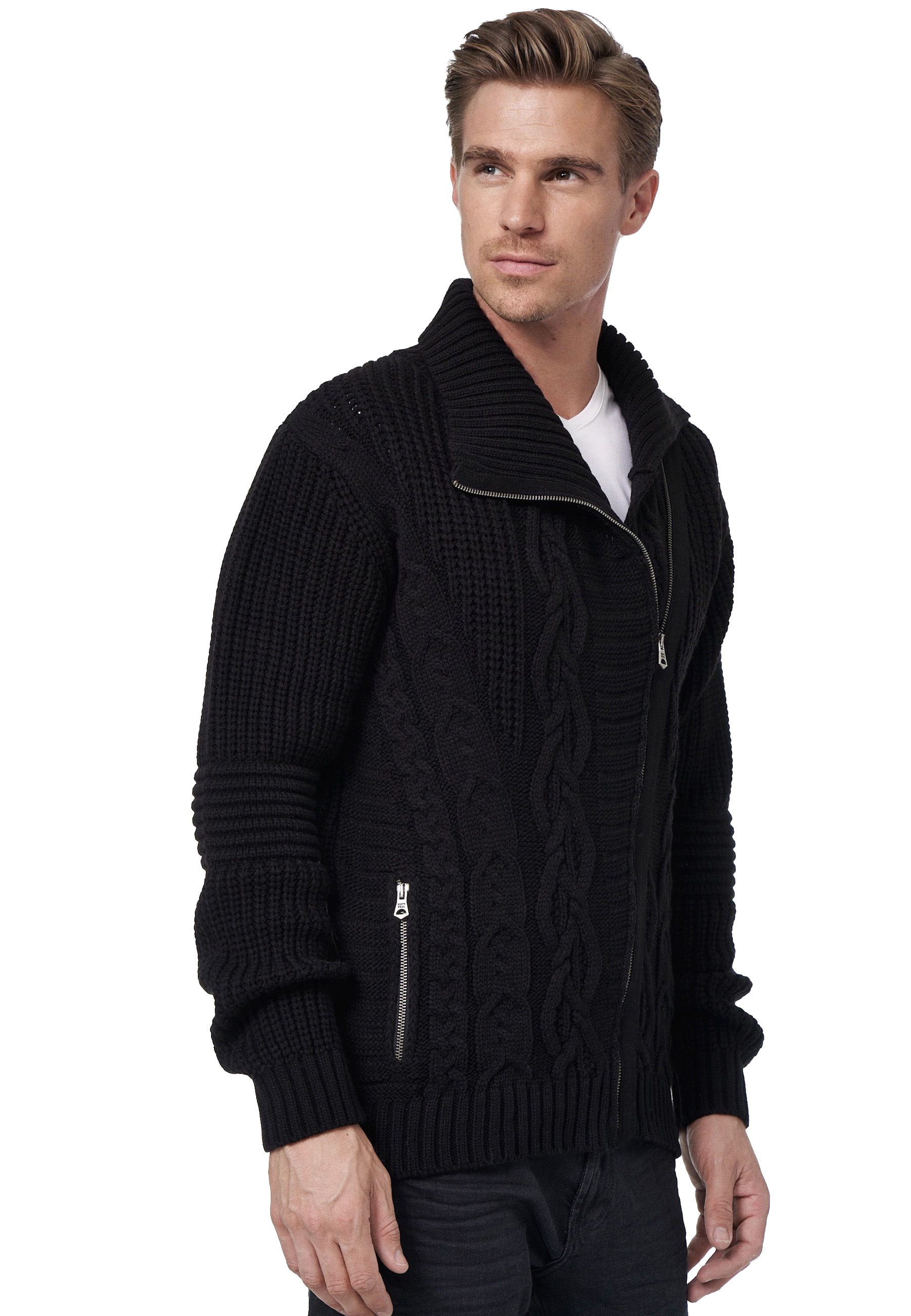 Rusty Neal Strickjacke, mit asymmetrischem Reißverschluss günstig online kaufen