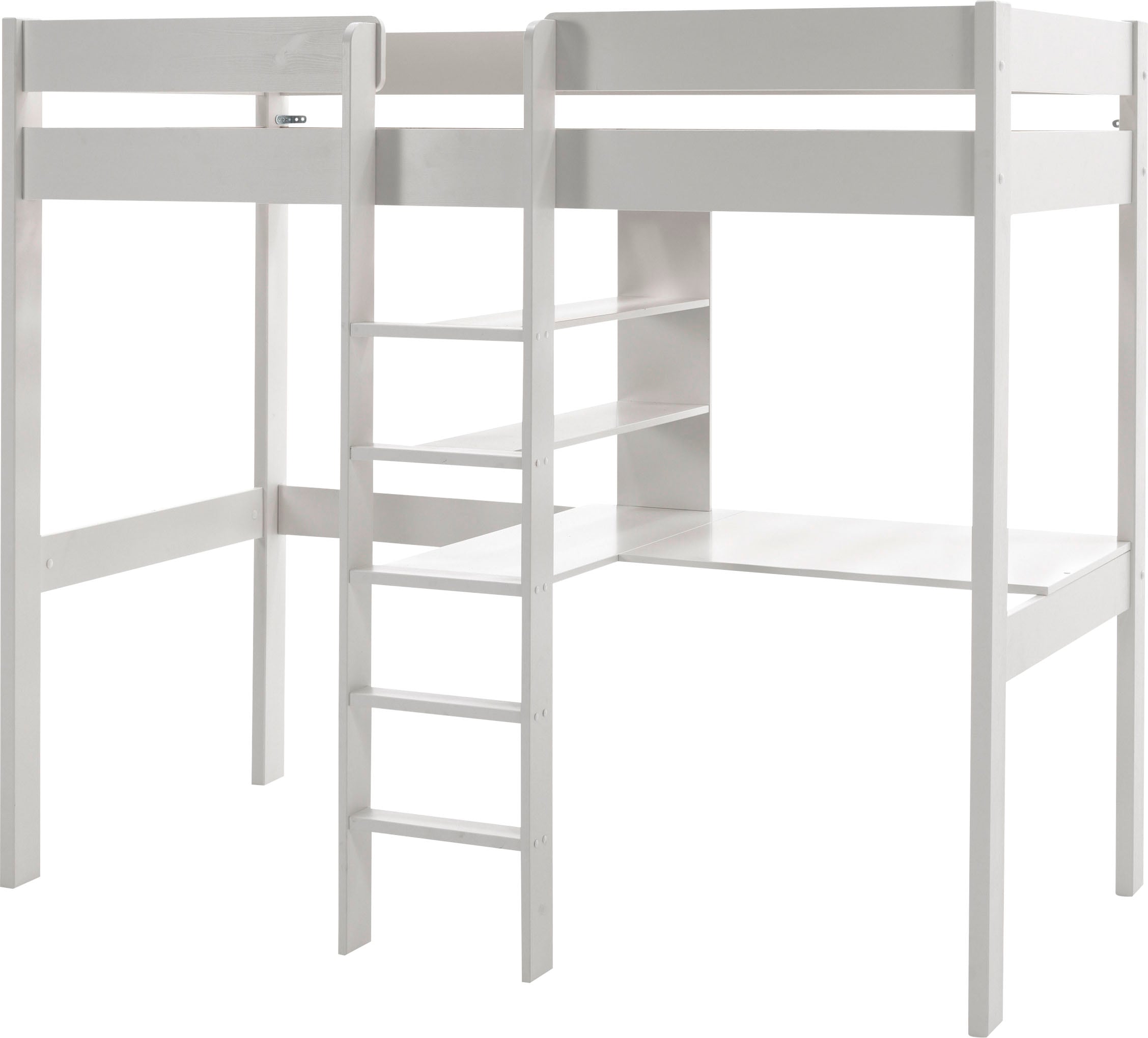Vipack Hochbett »Pino«, (Made in Europe), mit Schreibplatte und Regal