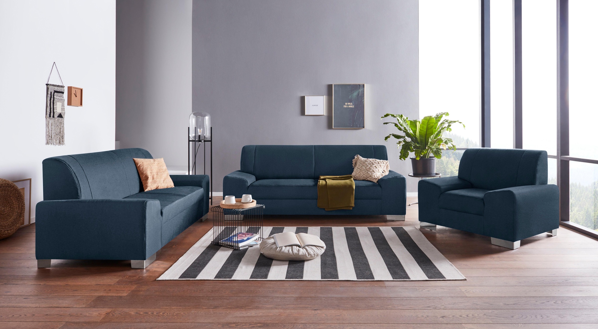 Thumbnail - DOMO collection 2-Sitzer "Anzio in kubischer Formensprache, flache Armlehnen, Breite 184cm" wahlweise mit Federkern