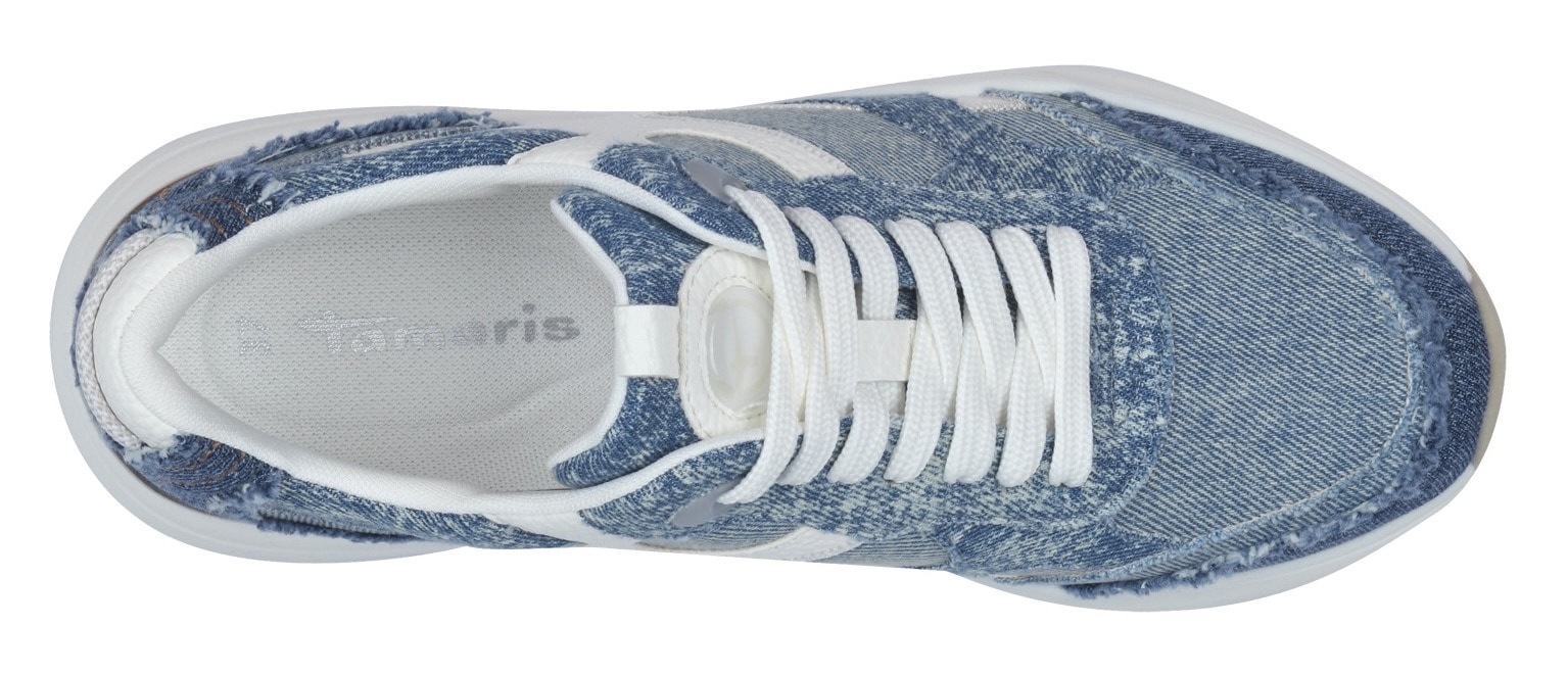 Tamaris Keilsneaker, Plateaus, Freizeitschuh, Schnürschuh mit kontrastfarbenen Details