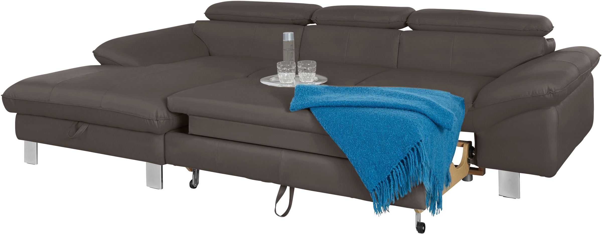 COTTA Ecksofa Driver, mit Kopfteilverstellung, wahlweise mit Bettfunktion