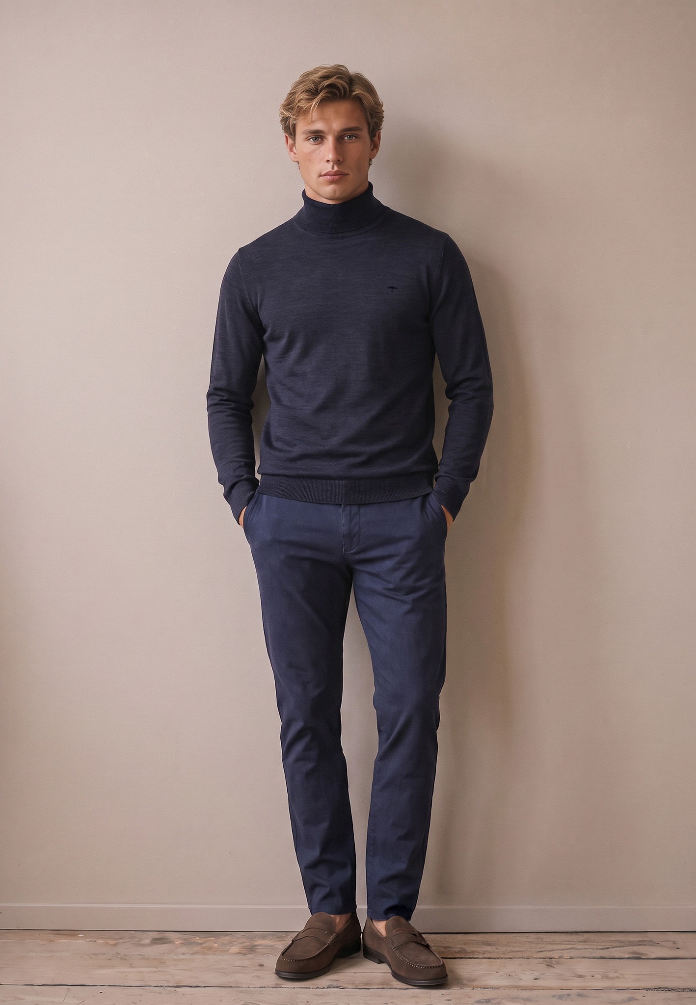 FYNCH-HATTON Rollkragenpullover aus Wolle