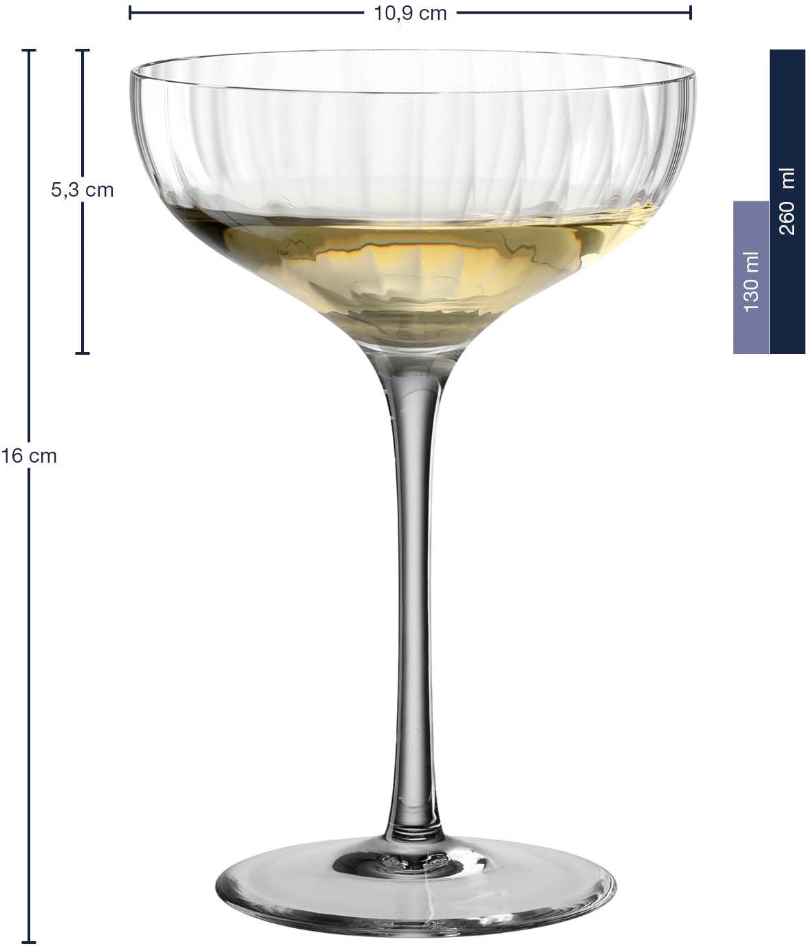 LEONARDO Champagnerglas »POESIA«, (Set, 6 tlg.), 260 ml, 6-teilig