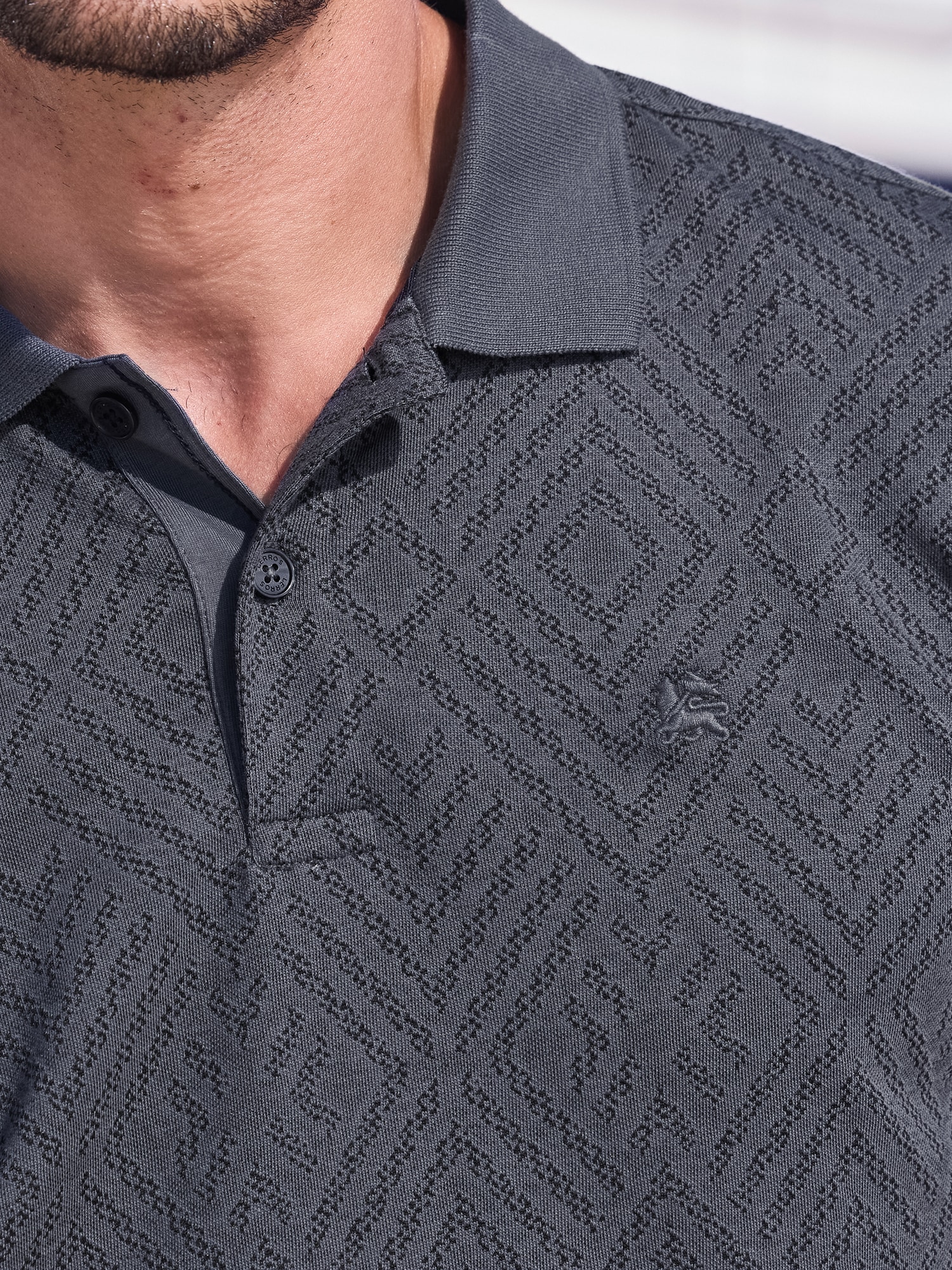 LERROS Poloshirt »Poloshirt mit rautenförmigem Jaquard-Muster in 2-Tone-Optik«