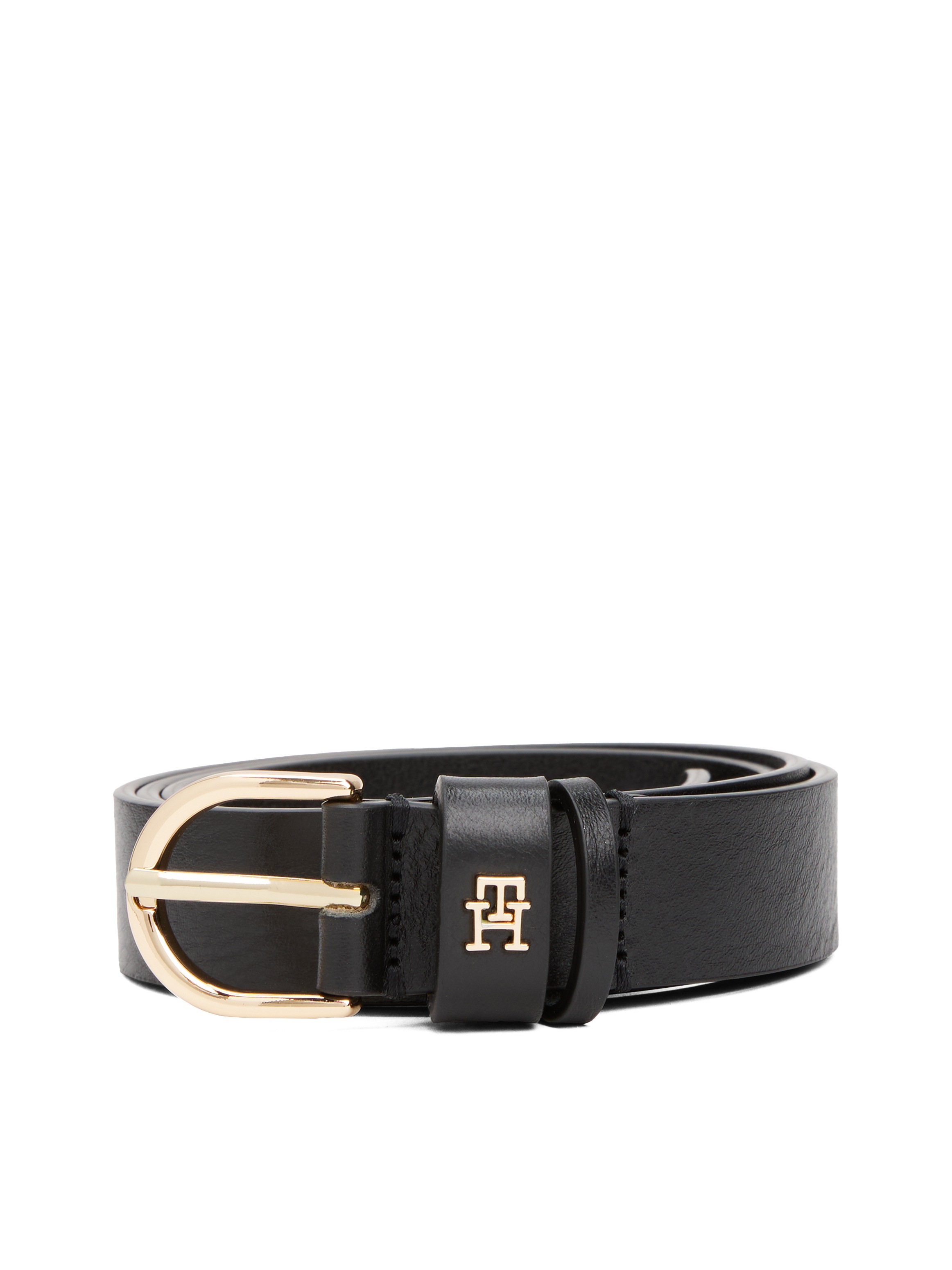 Tommy Hilfiger Ledergürtel »ESSENTIAL EFFORTLESS 2.5 GOLD«, Logoemblem, weiche Haptik, ovale Einfachdornschließe