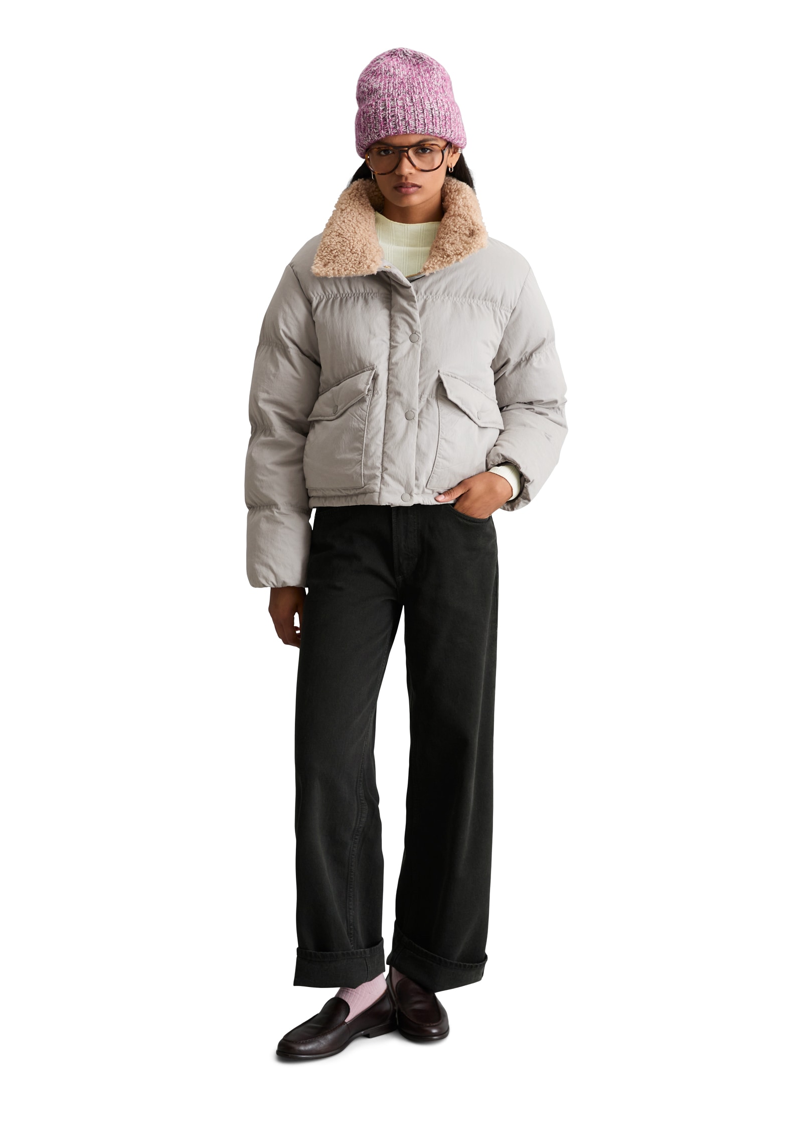 Marc O'Polo DENIM Outdoorjacke regular mit weichem Teddyplüschkragen