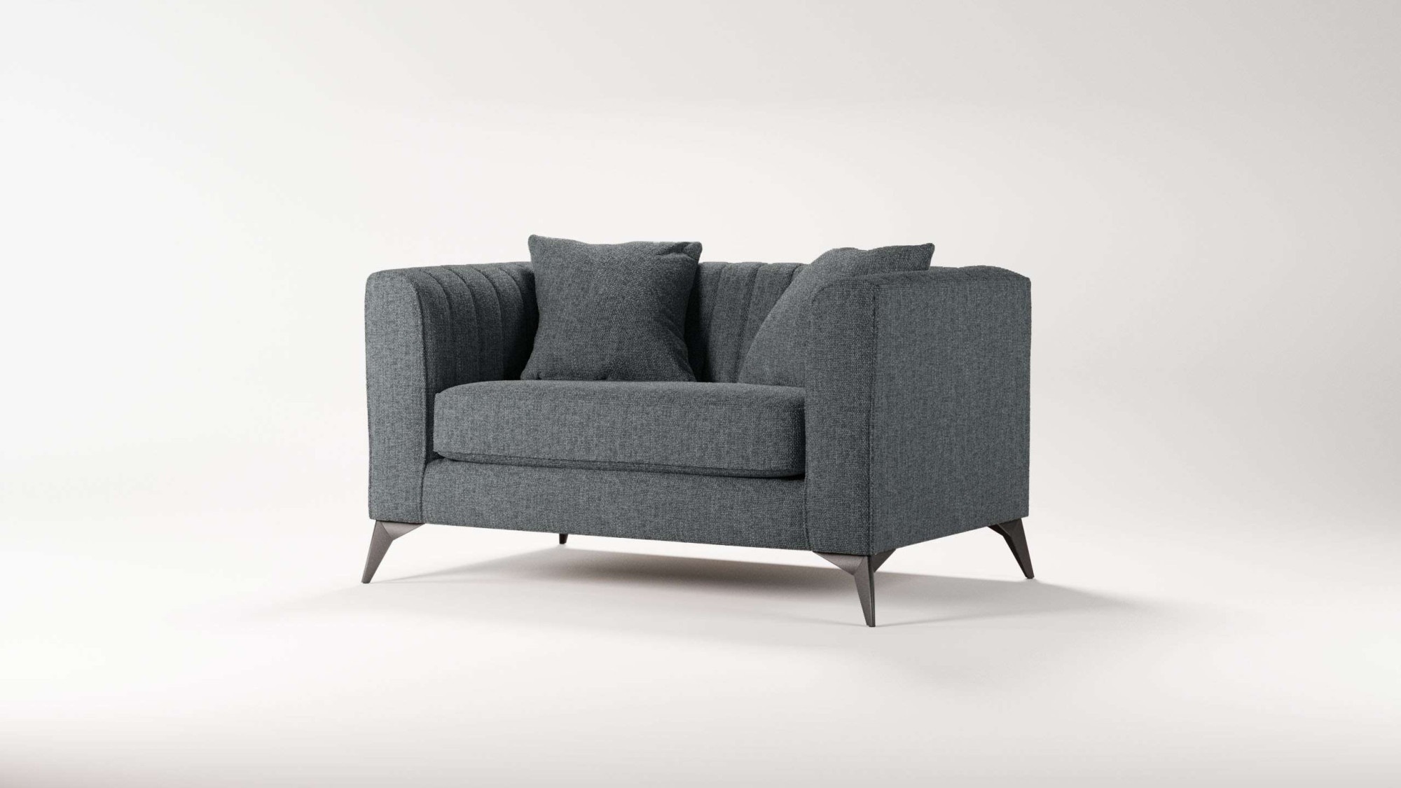 Places of Style Loveseat »MATTHEW Loungesessel, Maße B/T/H: 130/86/74 cm«, incl. Zierkissen, feine Steppung im Rücken, belastbar bis 200kg