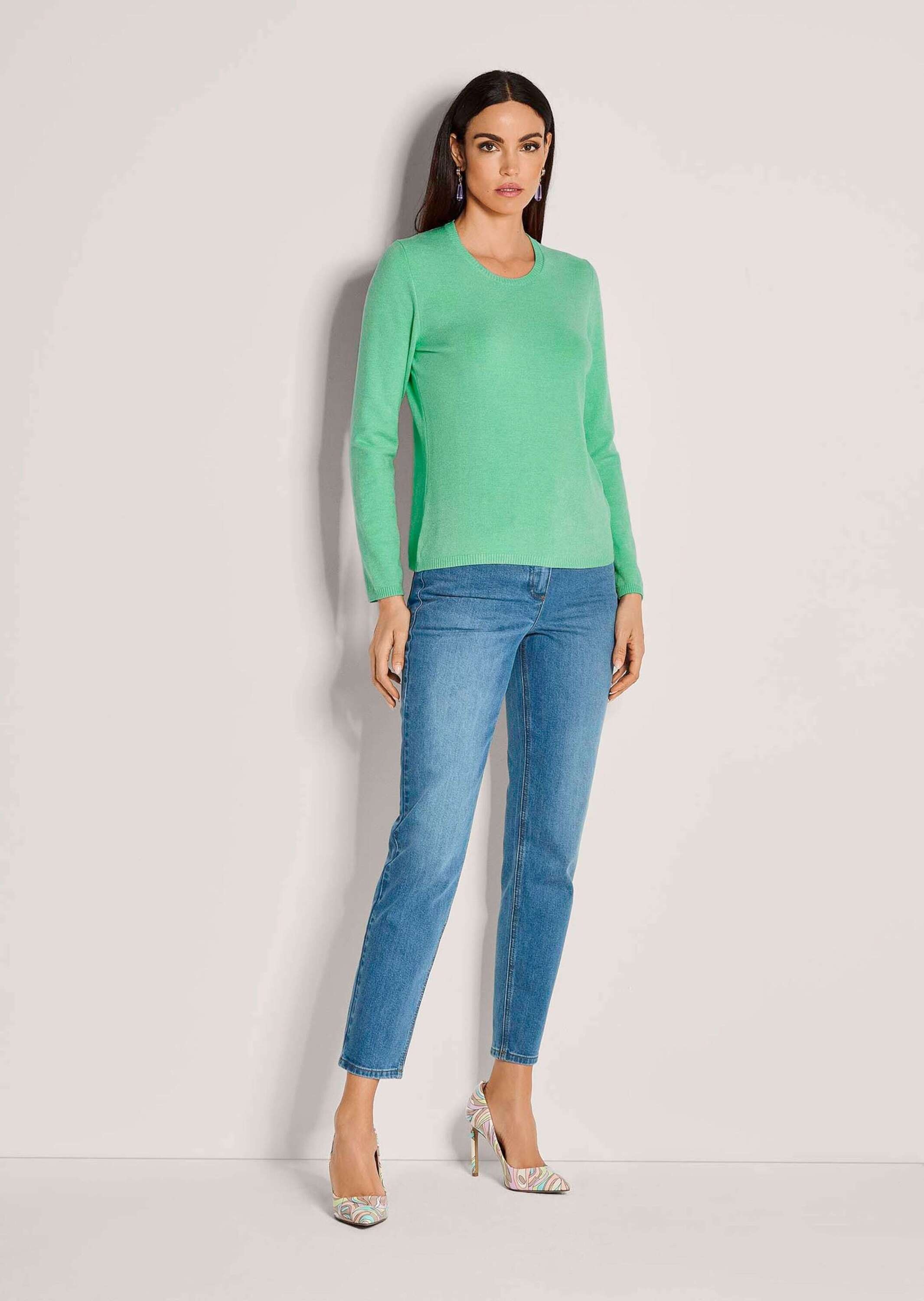 MADELEINE Longpullover »Pullover Leichtes Feinstrick-Oberteil mir Rundhals«