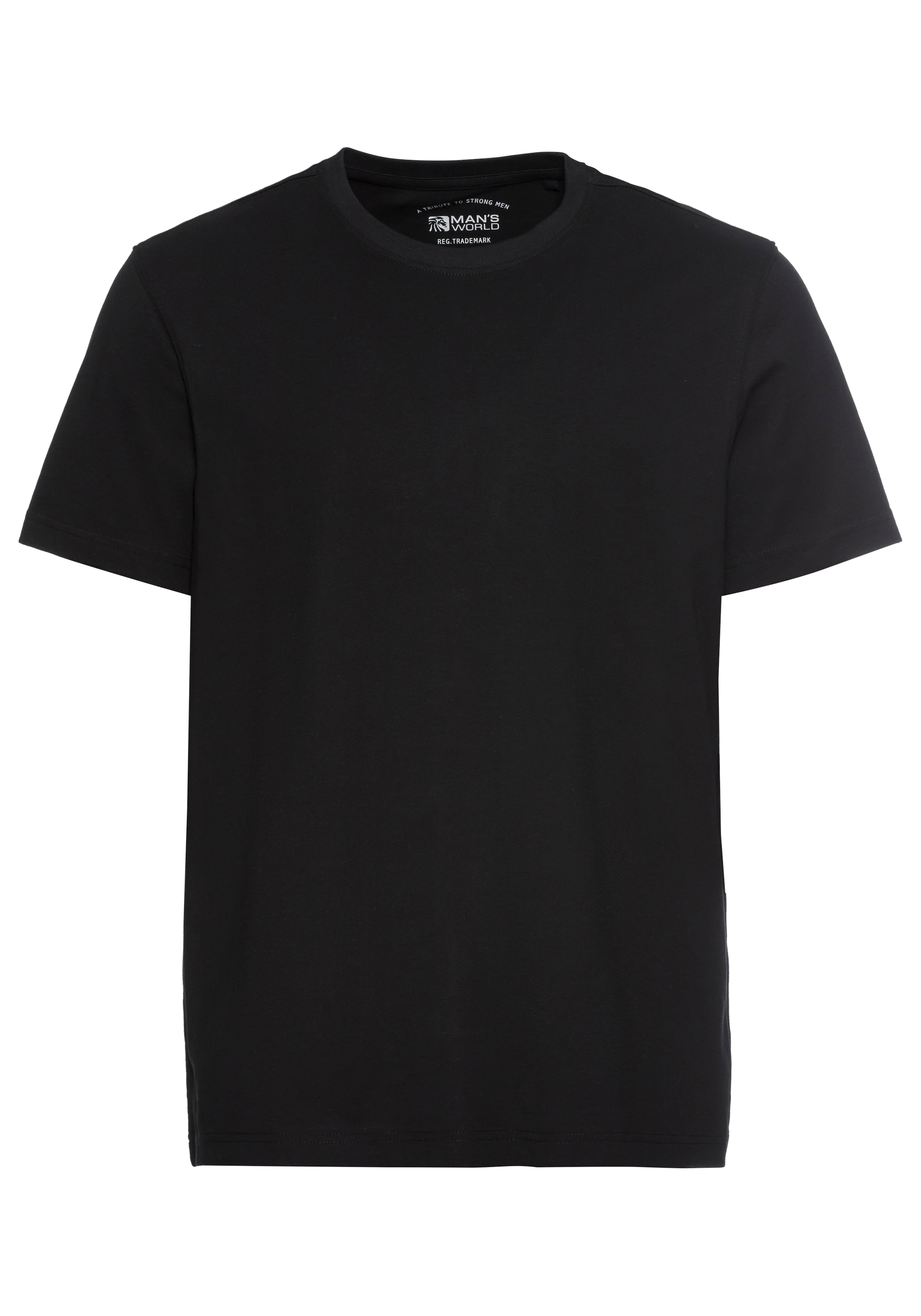 Man's World Rundhalsshirt, (Packung, 2 tlg., 2er Pack), Kurzarm, unifarben, Rundhals, aus Baumwolle