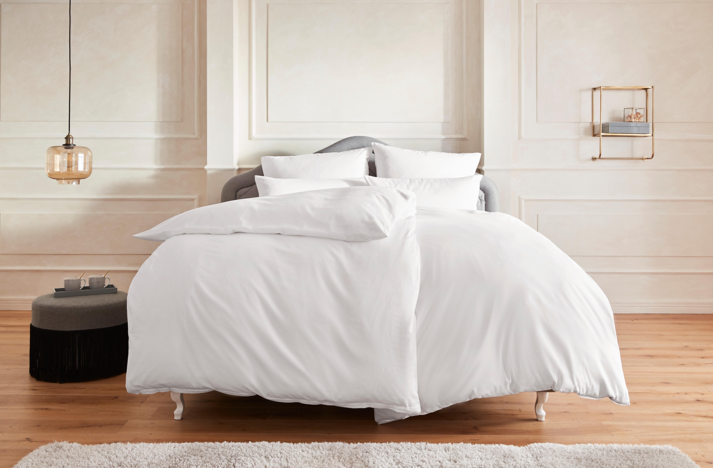 OTTO home Bettwäsche "Mila ab Gr. 135x200 cm aus 100% Baumwolle" 2 zeitlos elegante Uni Bettwäsche in verschiedenen Premium Qualitäten