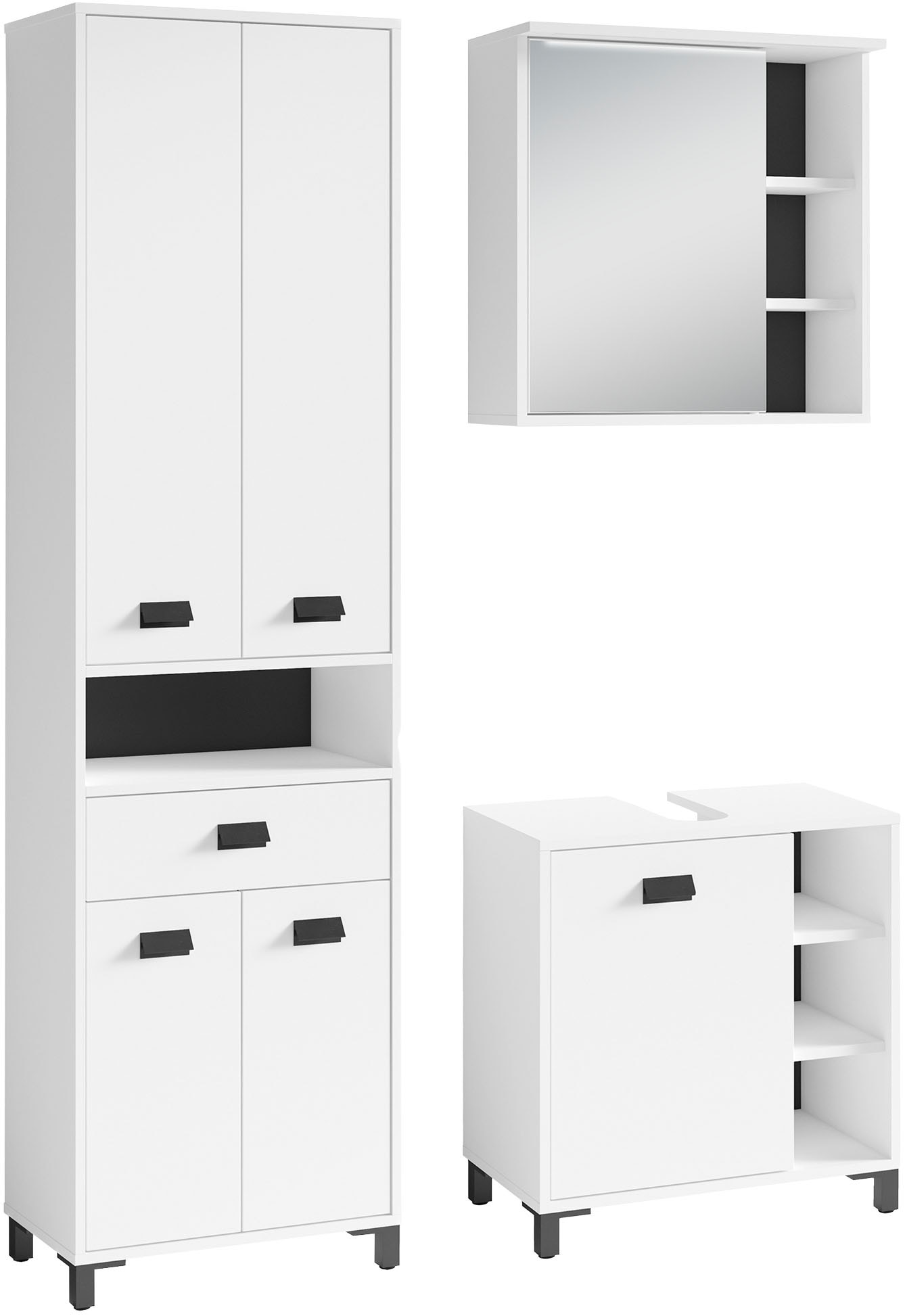 byLIVING Badmöbel-Set "Wellness" Komplett-Set, 3-tlg, 3 Stk. tlg. günstig online kaufen