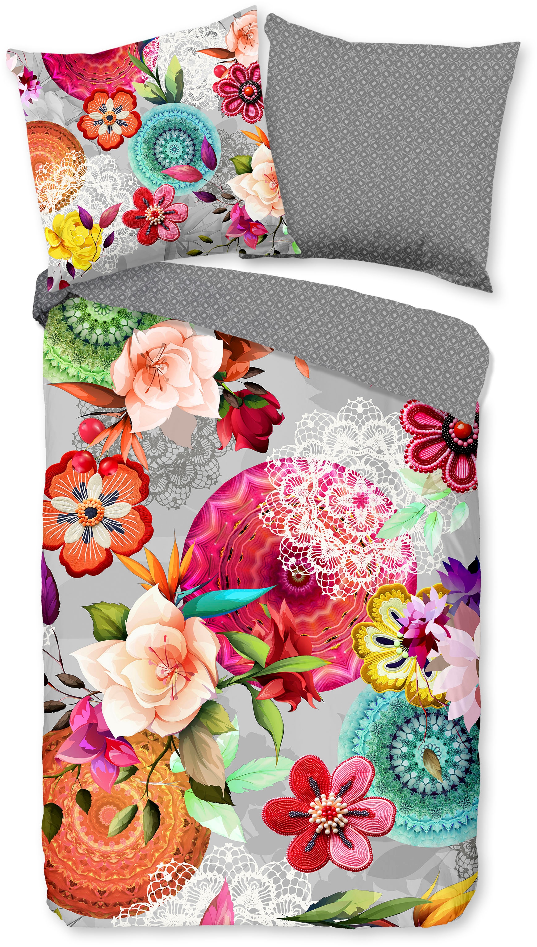 hip Wendebettwäsche »Isarea«, Flanell, Biber, Winter, Warm, Wendeoptik, Mandala, Blumen,...