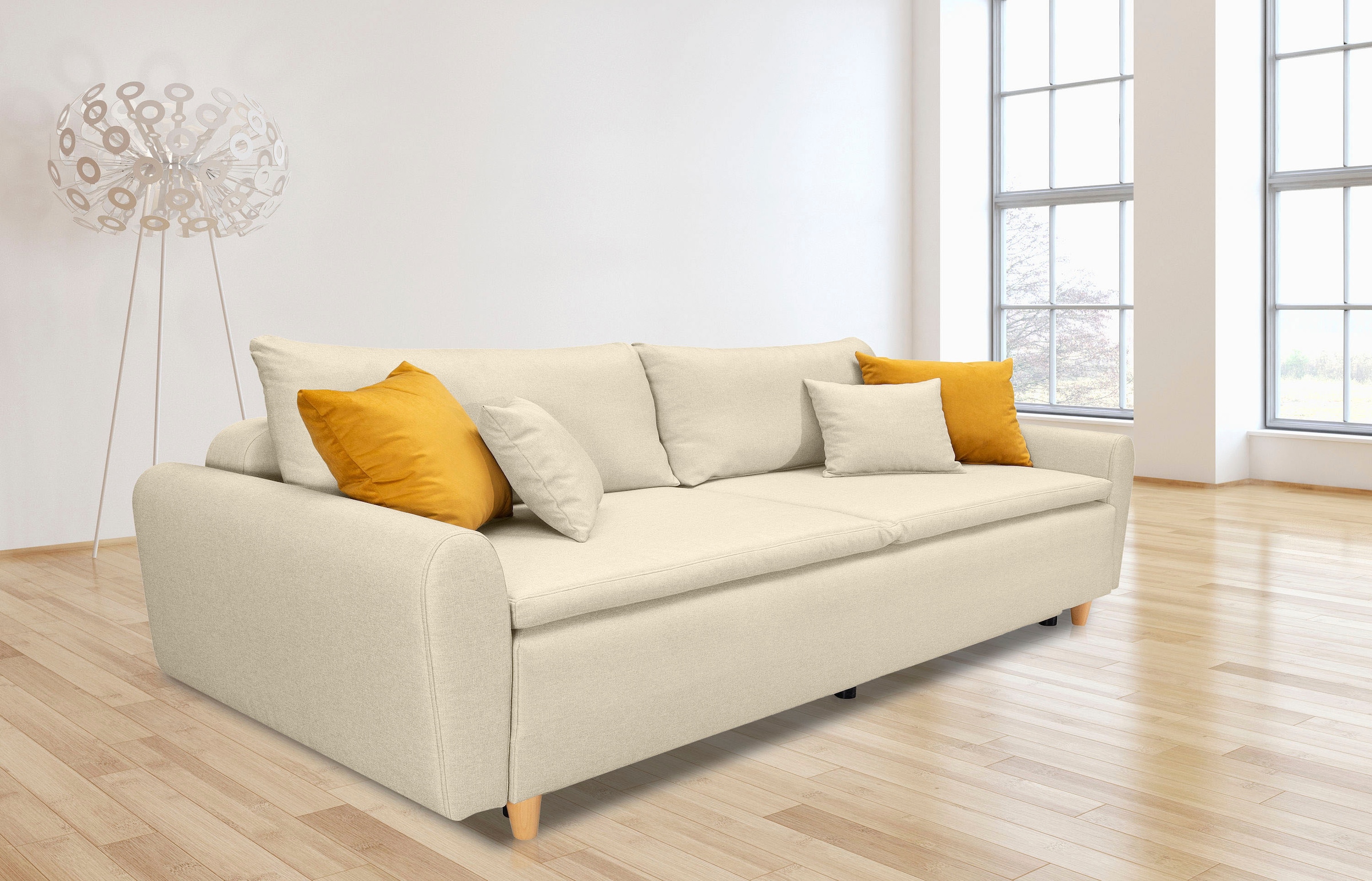 INOSIGN Schlafsofa »Anika«, mit Boxspringaufbau, Bettfunktion & Bettkasten, Dauerschlafsofa